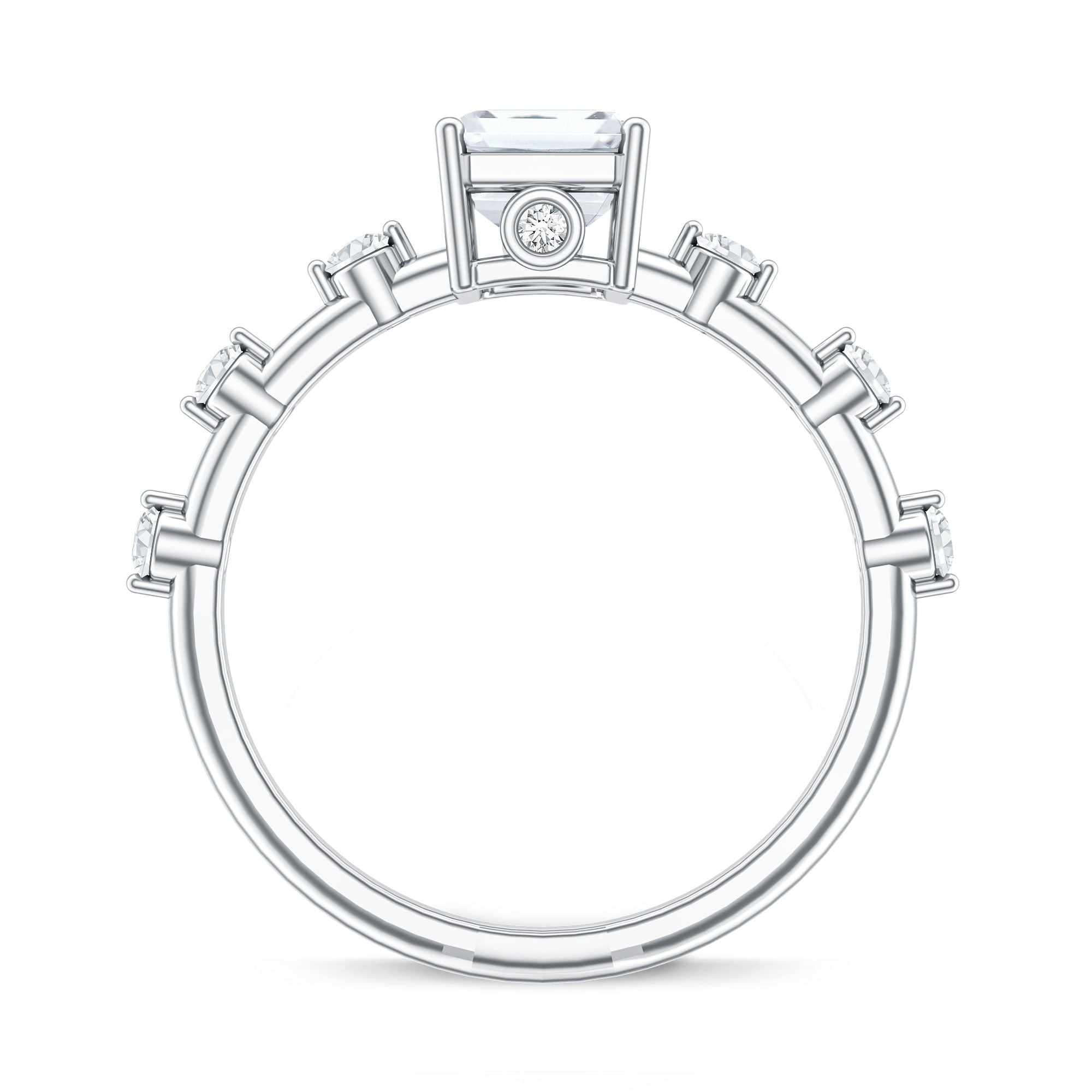 Emerald Cut 2 Carat Lab Grown Diamond Engagement Ring IGI Certified Lab - ( EF-VS ) - Rosec Jewels