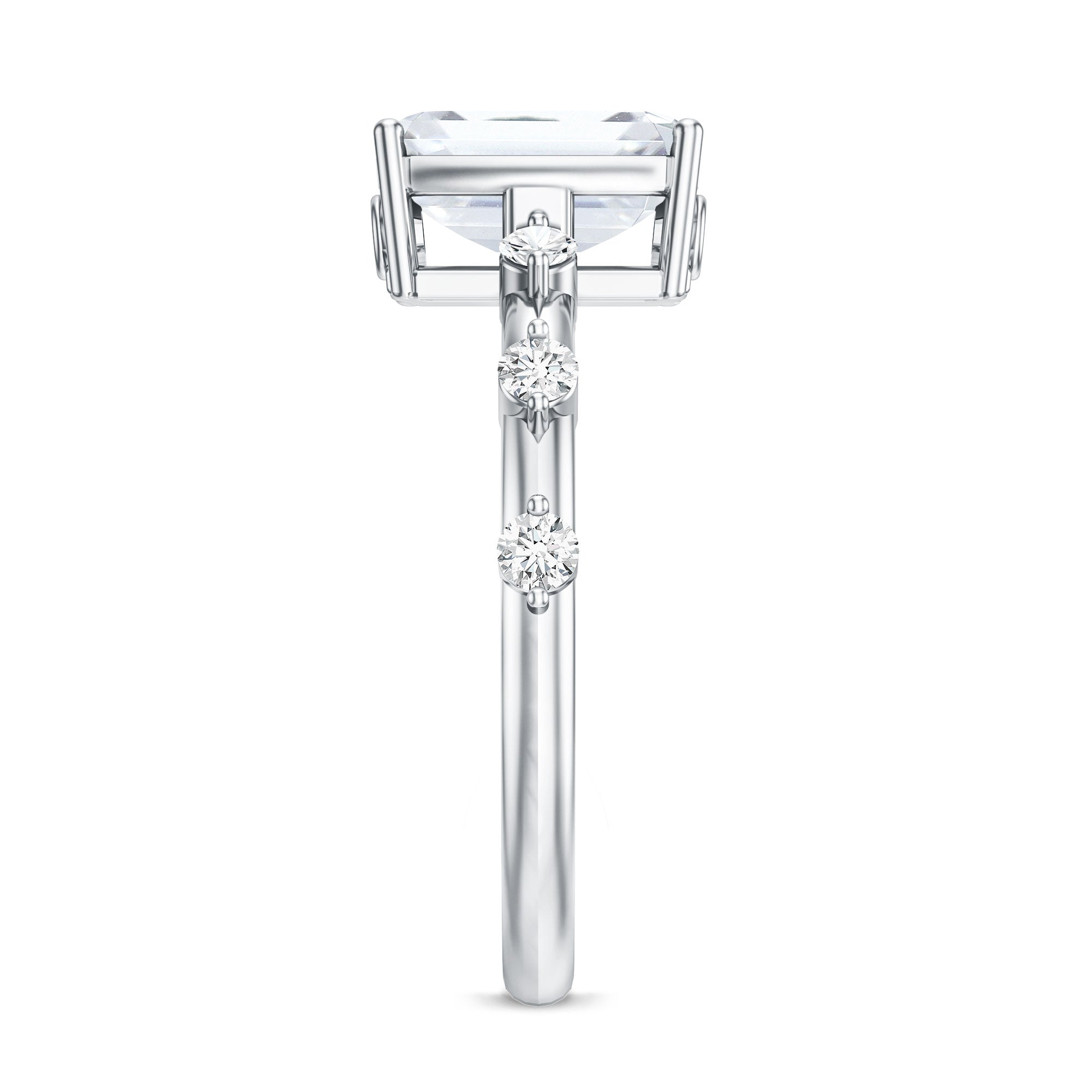 Emerald Cut 2 Carat Lab Grown Diamond Engagement Ring IGI Certified Lab - ( EF-VS ) - Rosec Jewels