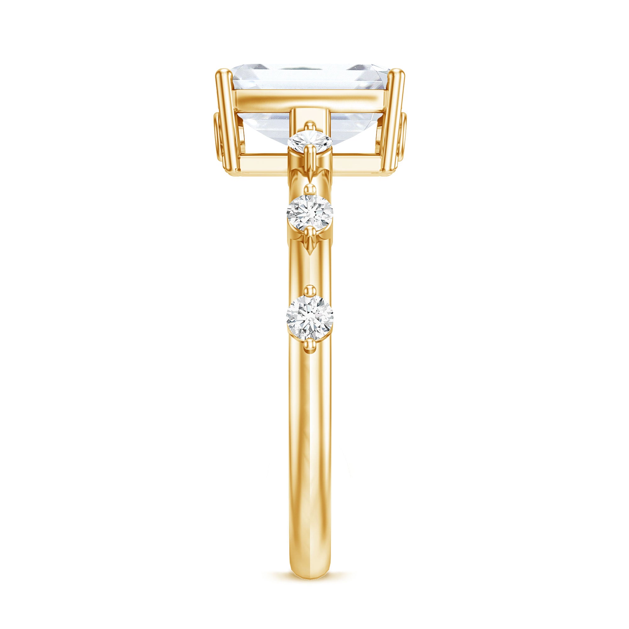 Emerald Cut 2 Carat Lab Grown Diamond Engagement Ring IGI Certified Lab - ( EF-VS ) - Rosec Jewels