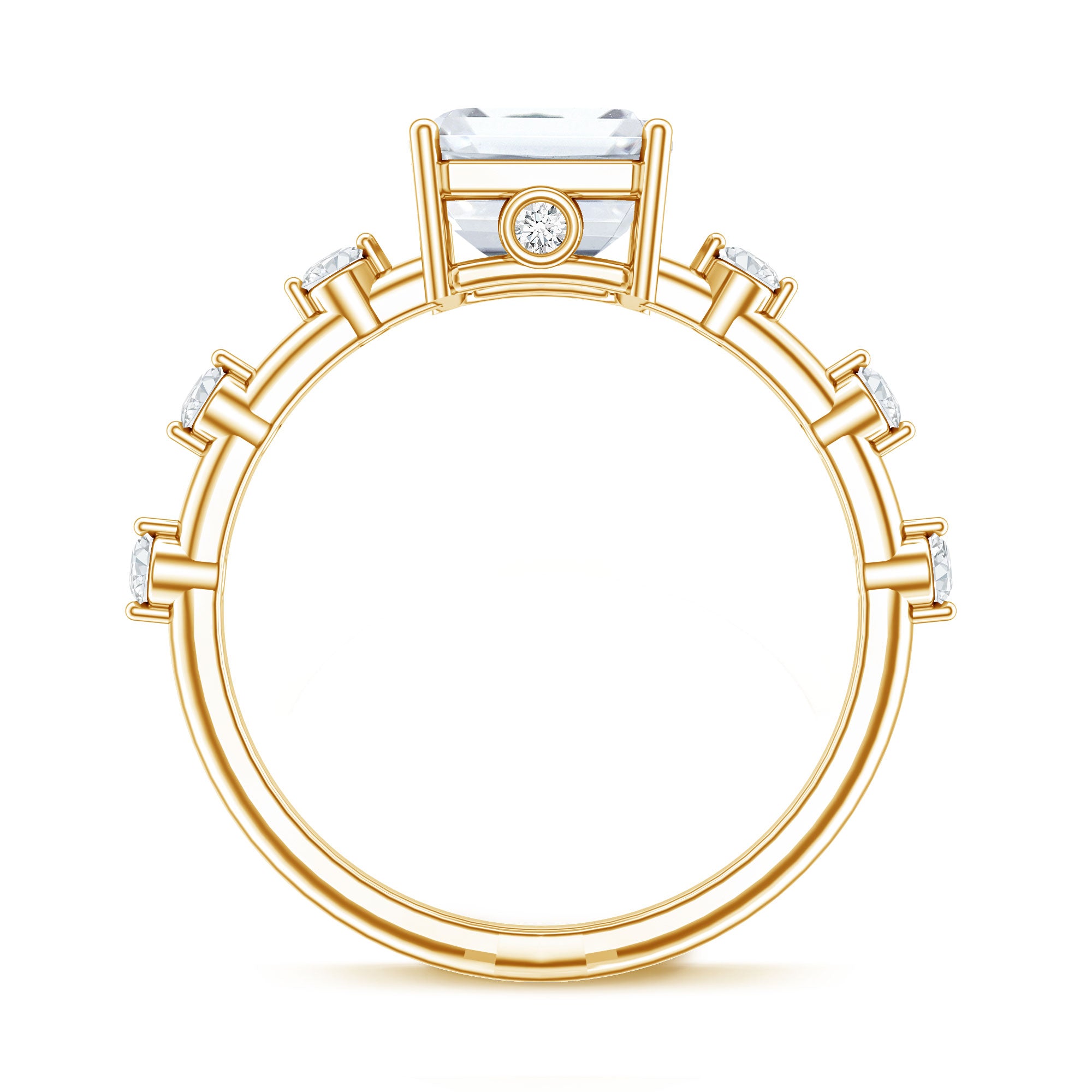 IGI Certified 3 Carat Emerald Cut Lab Grown Diamond Engagement Ring Lab - ( EF-VS ) - Rosec Jewels