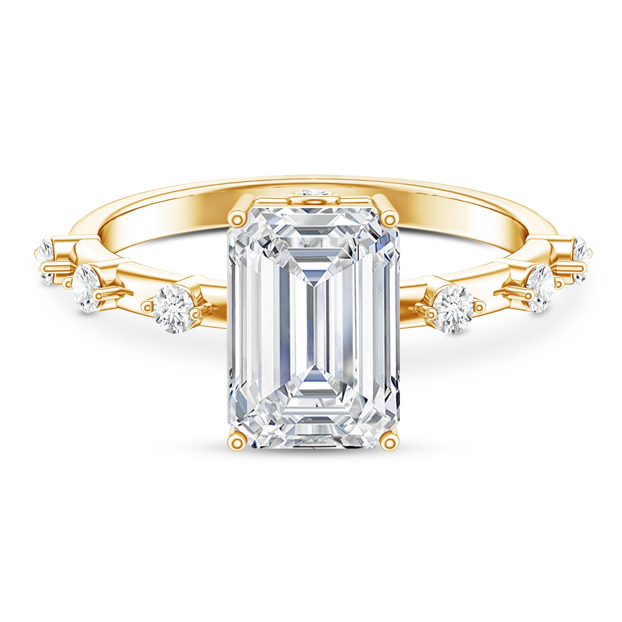 IGI Certified 3 Carat Emerald Cut Lab Grown Diamond Engagement Ring Lab - ( EF-VS ) - Rosec Jewels