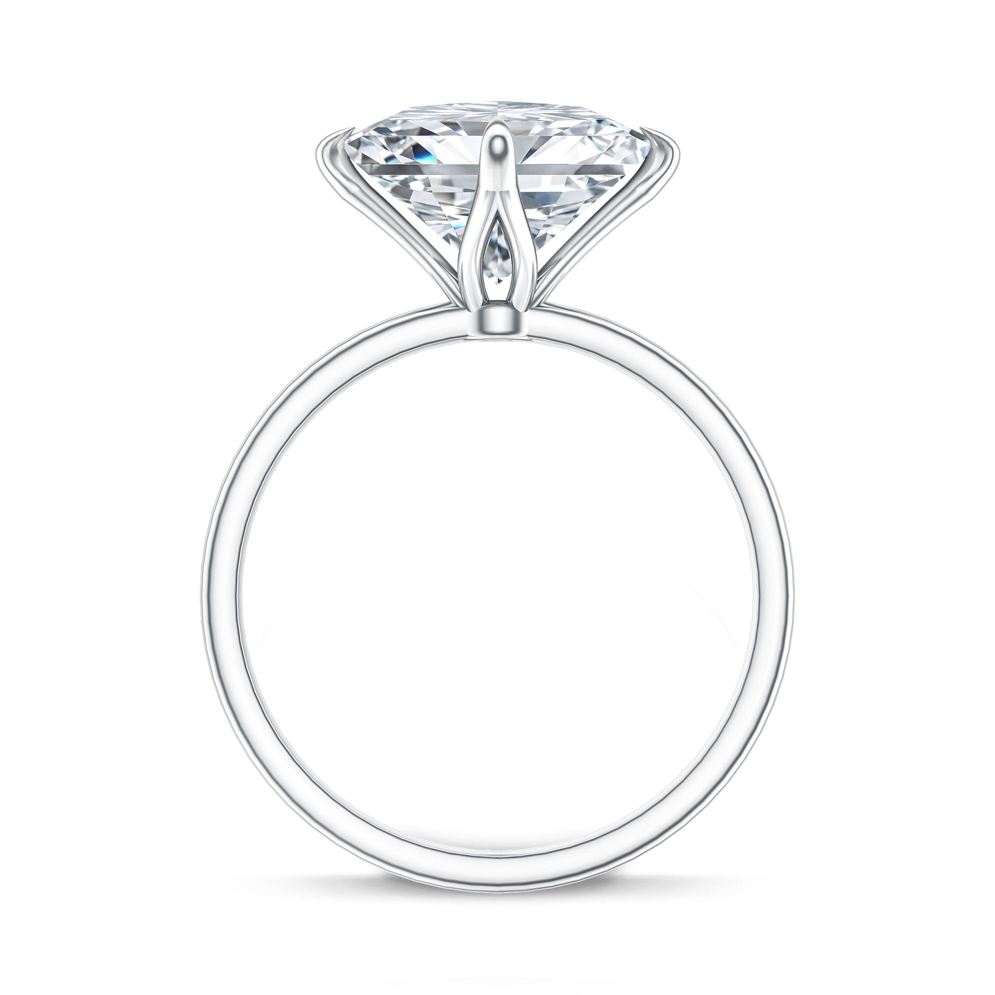 IGI Certified Lab Grown Diamond 3 Carat Princess Cut Engagement Ring Lab - ( E-VS1 ) - Rosec Jewels