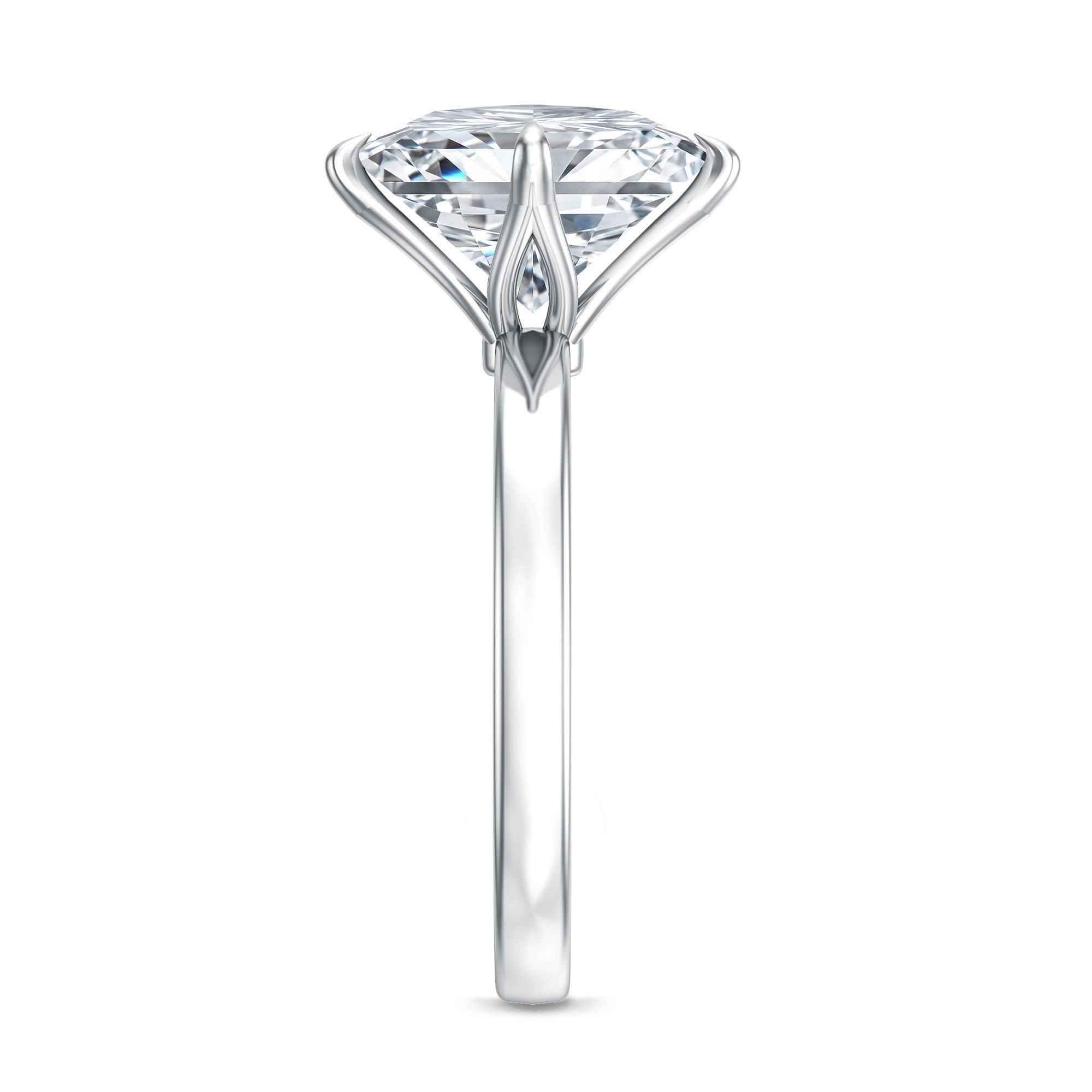 IGI Certified Lab Grown Diamond 3 Carat Princess Cut Engagement Ring Lab - ( E-VS1 ) - Rosec Jewels