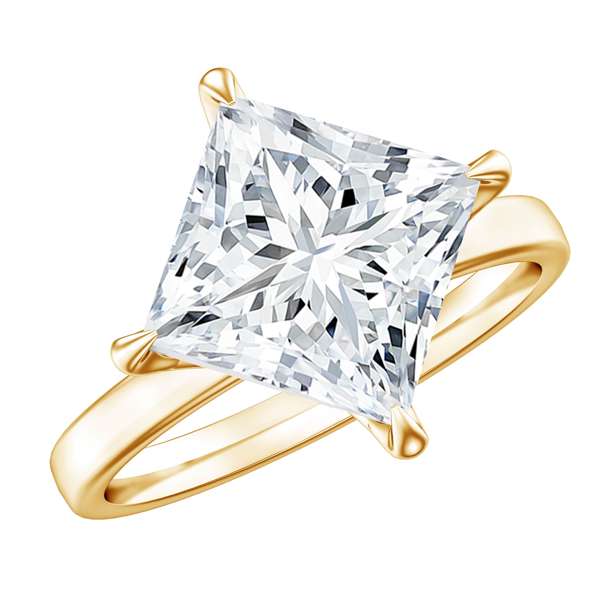IGI Certified 4 Carat Princess Cut Lab Grown Diamond Engagement Ring Lab - ( E-VS1 ) - Rosec Jewels