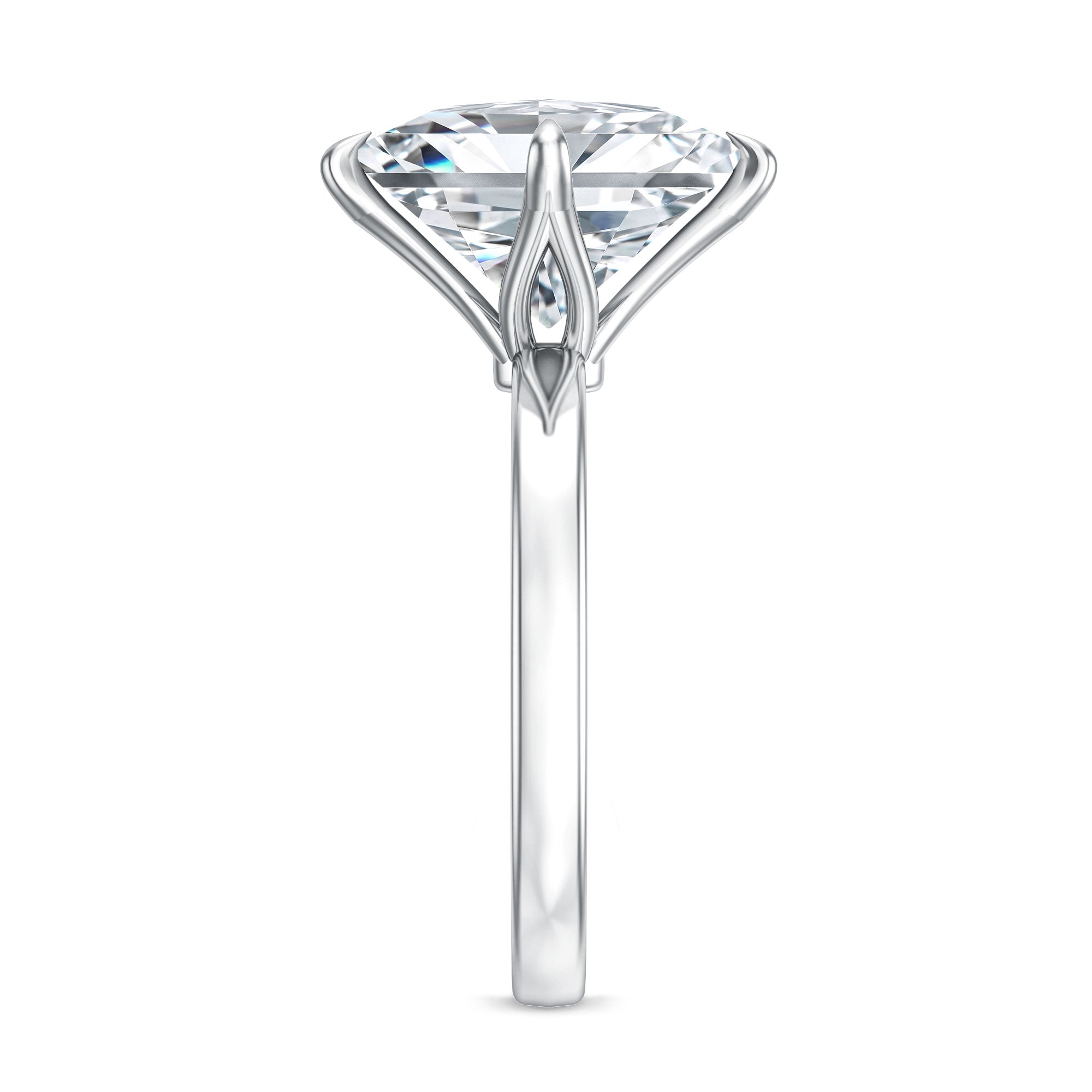 Solitaire 5 Carat Princess Cut Lab Grown Diamond Huge Engagement Ring with IGI Certificate Lab - ( E-VS1 ) - Rosec Jewels