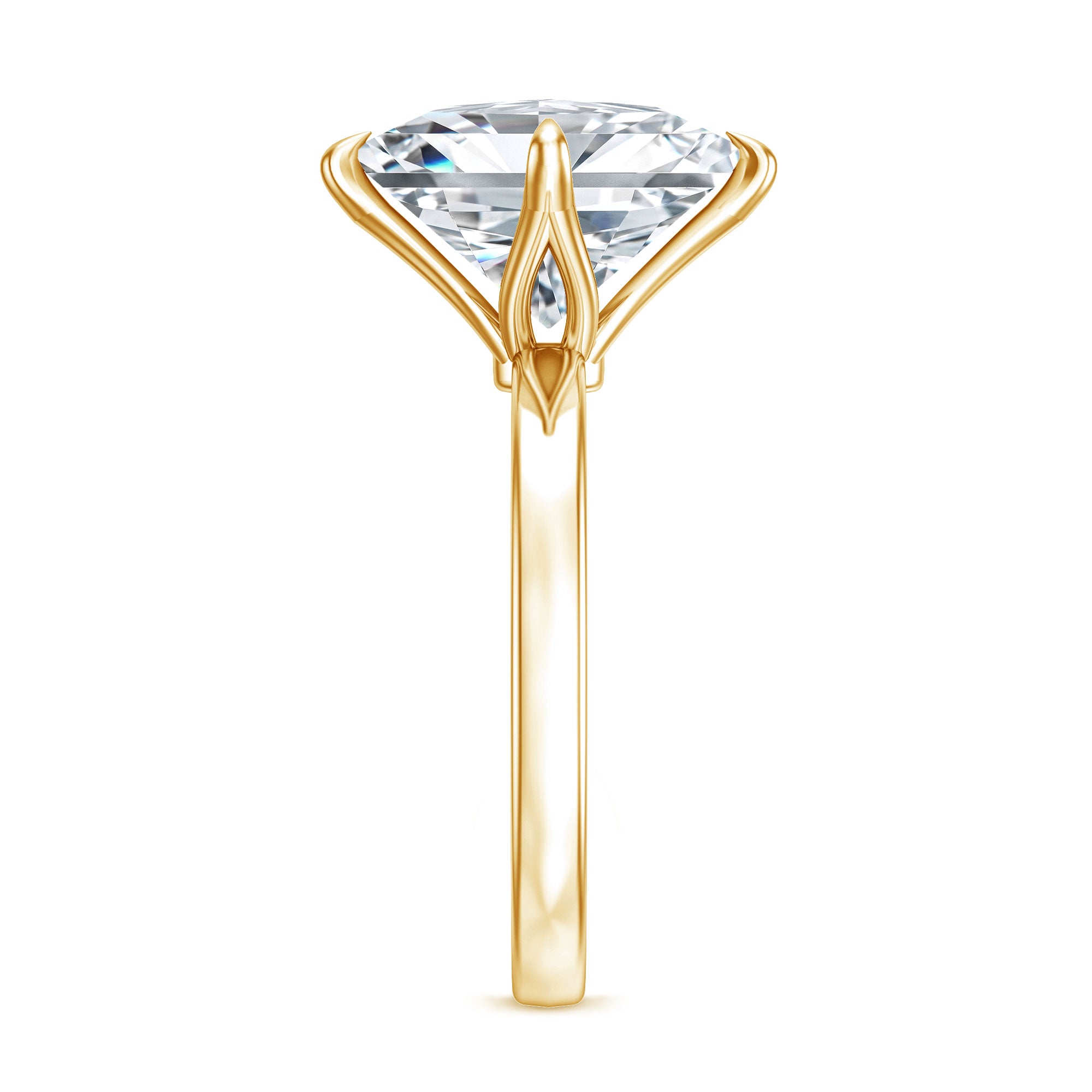 Solitaire 5 Carat Princess Cut Lab Grown Diamond Huge Engagement Ring with IGI Certificate Lab - ( E-VS1 ) - Rosec Jewels