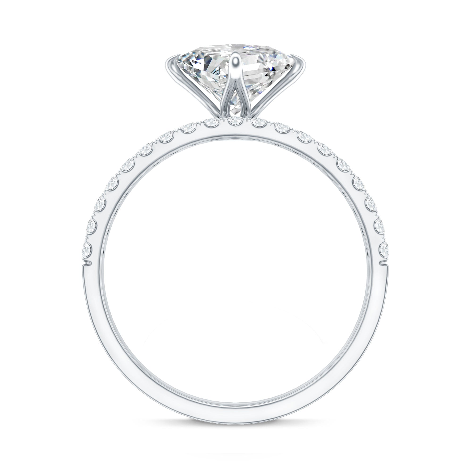 IGI Certified 1 Carat Lab Grown Diamond Princess Cut Bridal Ring Set Lab - ( E-VS1 ) - Rosec Jewels