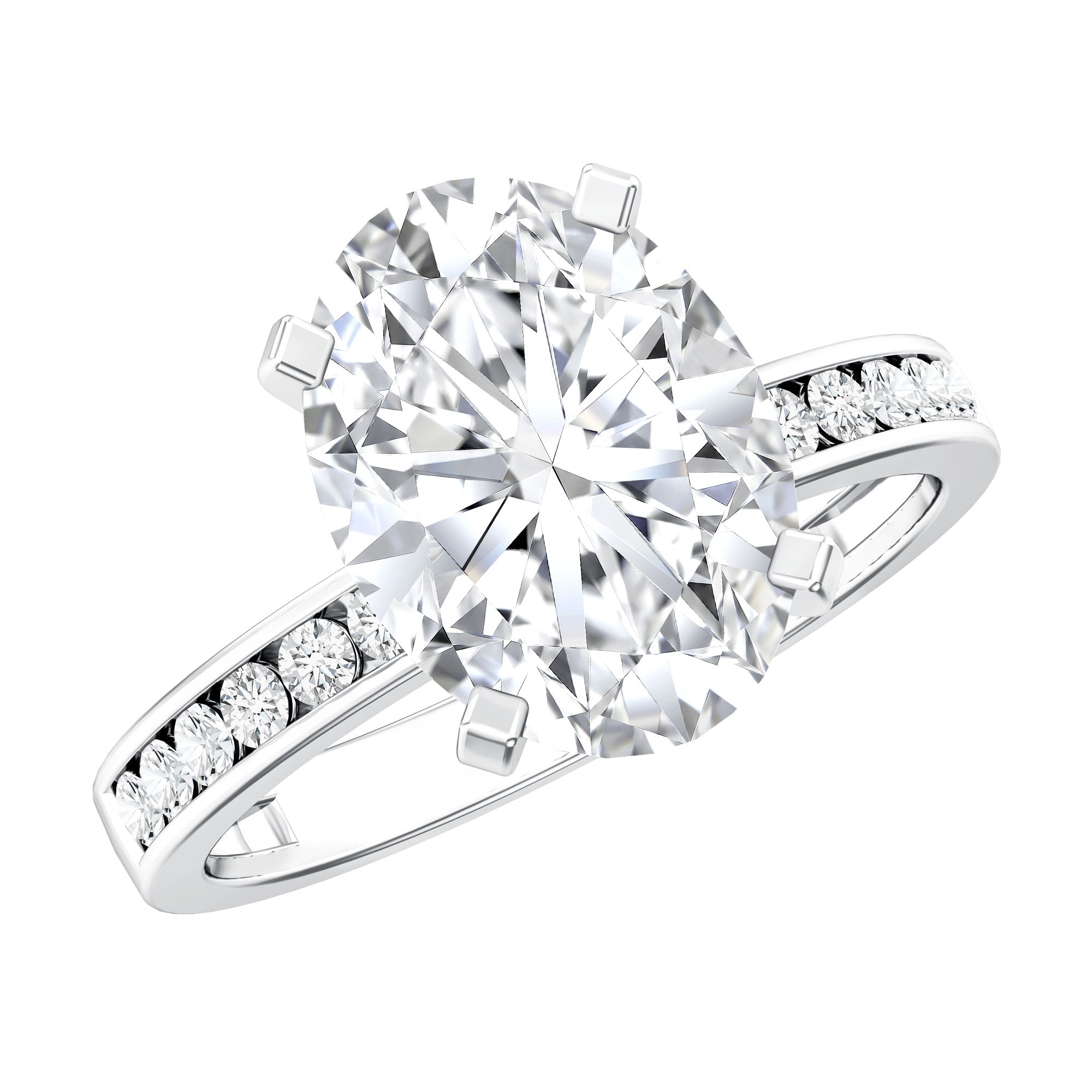 IGI Certified 3 Carat Lab Grown Diamond Oval Engagement Ring for Women Lab - ( EF-VS ) - Rosec Jewels