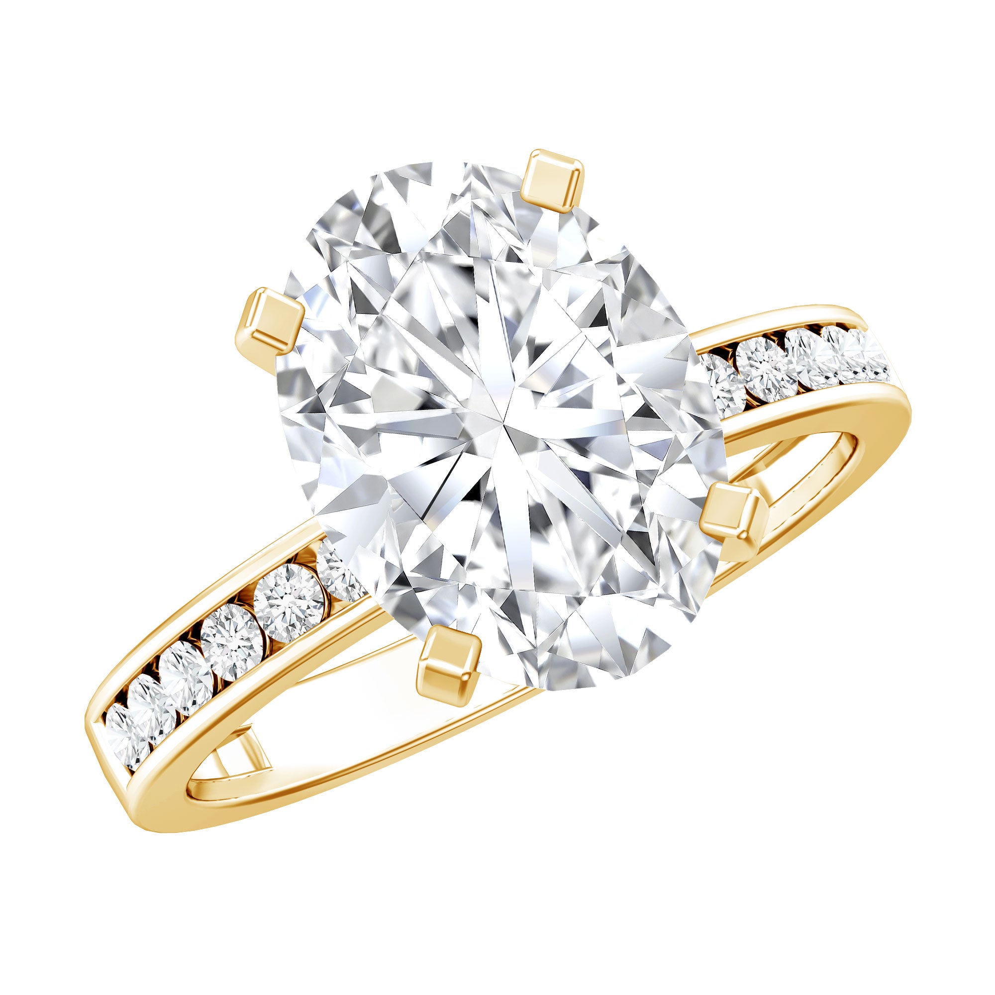 IGI Certified 3 Carat Lab Grown Diamond Oval Engagement Ring for Women Lab - ( E-VS1 ) - Rosec Jewels
