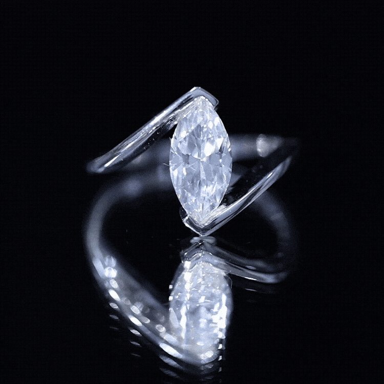 Marquise Cut 2 Carat Lab Grown Diamond Engagement Ring Lab - ( EF-VS ) - Rosec Jewels