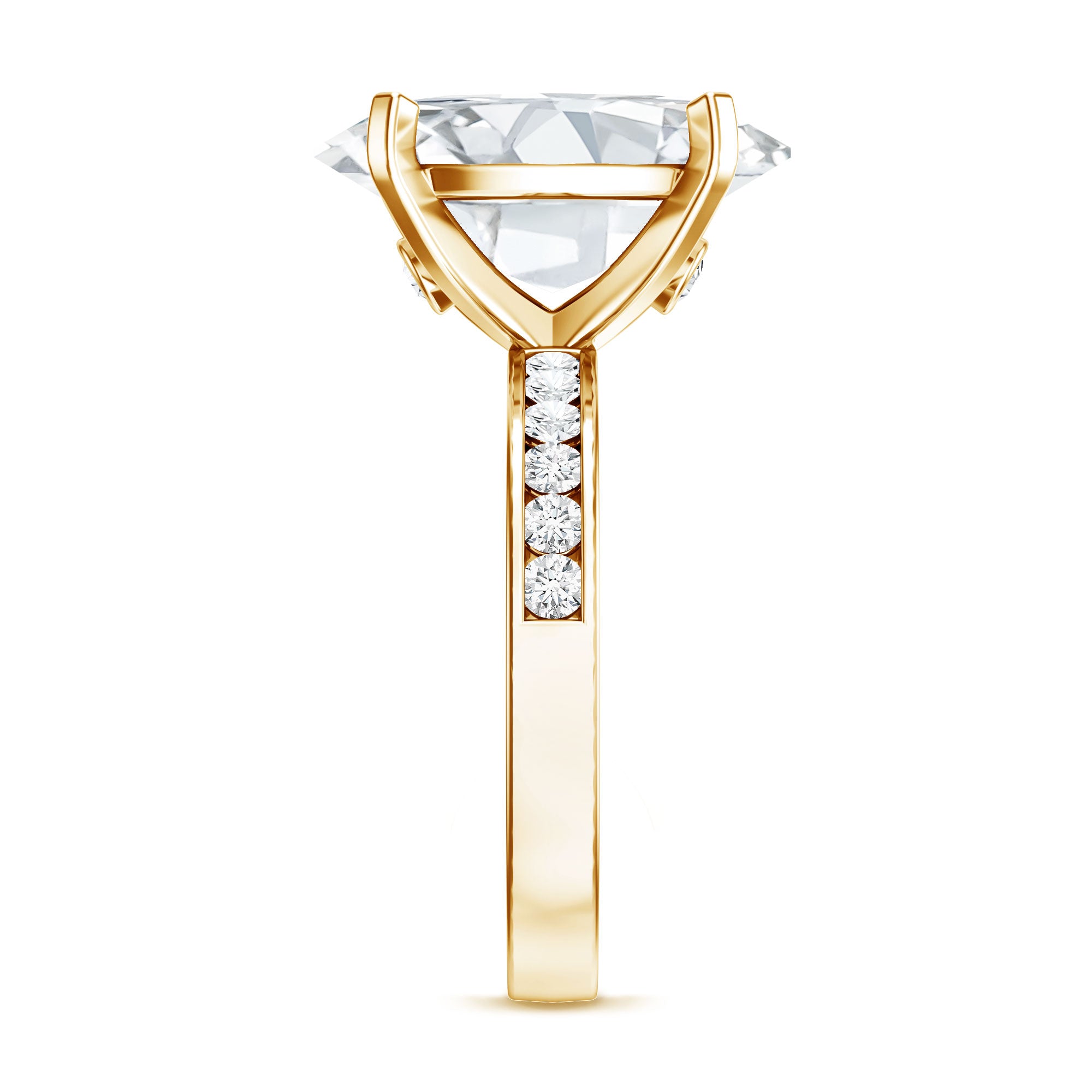 Oval Cut 5 Carat Lab Grown Diamond Big Engagement Ring with IGI Certificate Lab - ( EF-VS ) - Rosec Jewels