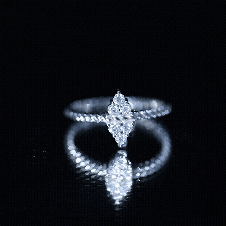 Twin Triangle Lab Grown Diamond Engagement Ring with Twisted Band Lab - ( EF-VS ) - Rosec Jewels