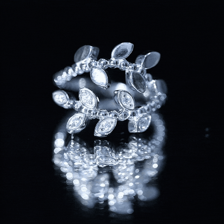 Nature Inspired Lab Grown Diamond Leaf Wrap Ring with Certificate Lab - ( EF-VS ) - Rosec Jewels