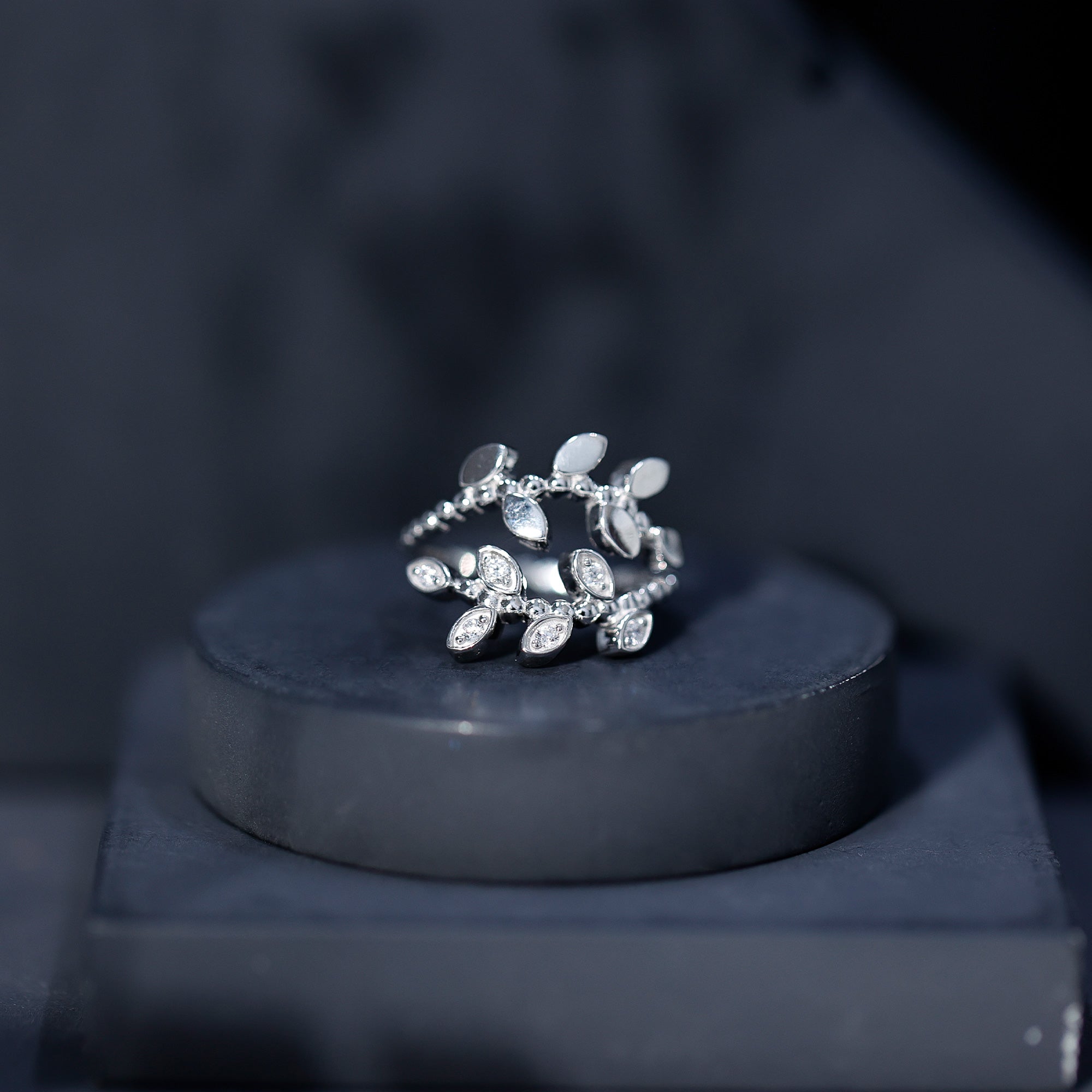 Nature Inspired Lab Grown Diamond Leaf Wrap Ring with Certificate Lab - ( EF-VS ) - Rosec Jewels