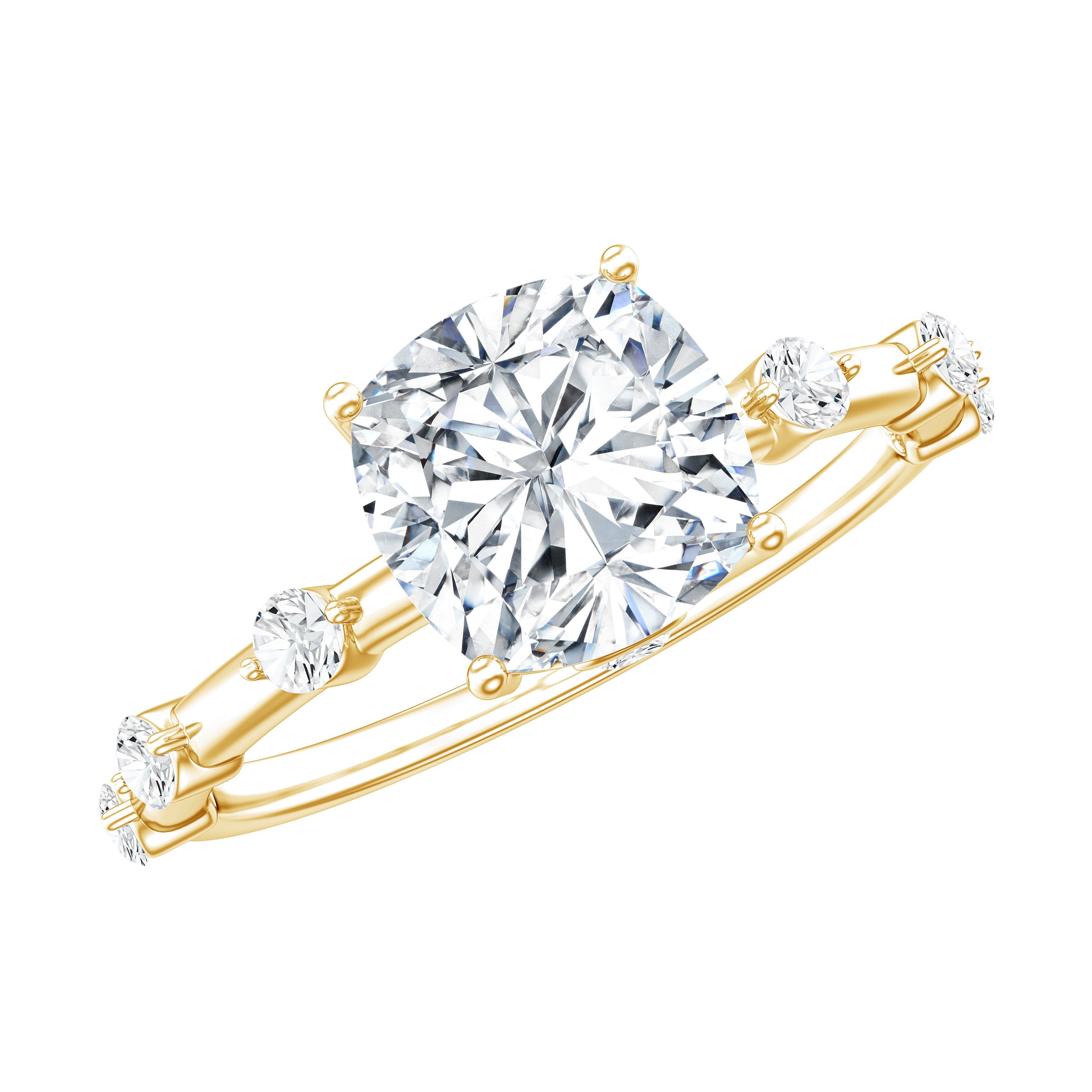 Rosec Jewels-3 Carat IGI Certified Lab Grown Diamond Cushion Cut Engagement Ring for Women