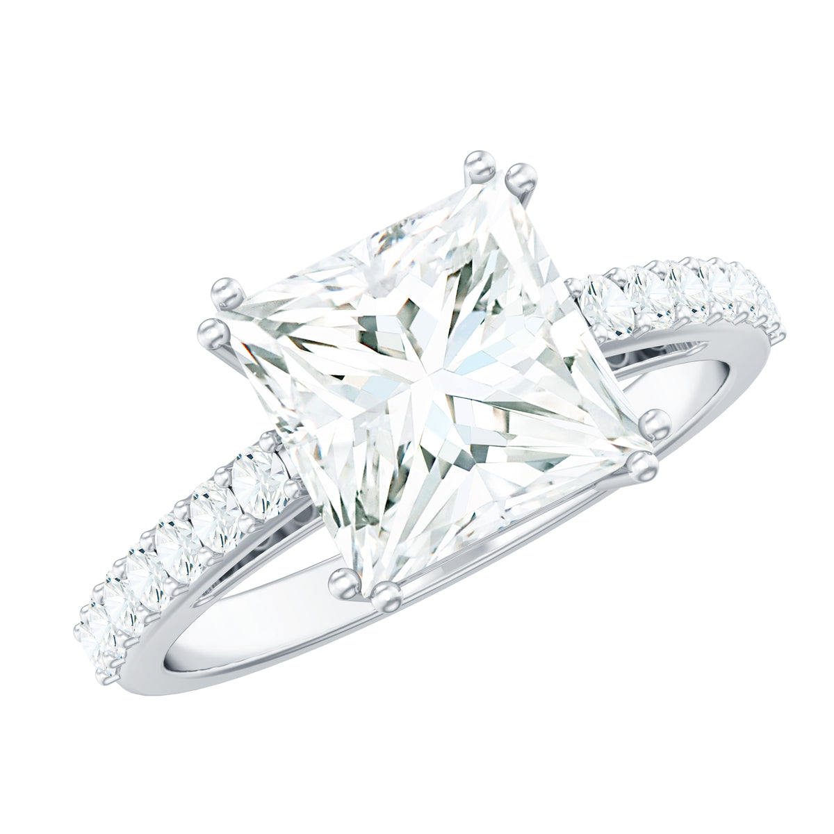 Rosec Jewels-IGI Verified Lab Grown Diamond 3 Carat Princess Cut Engagement Ring