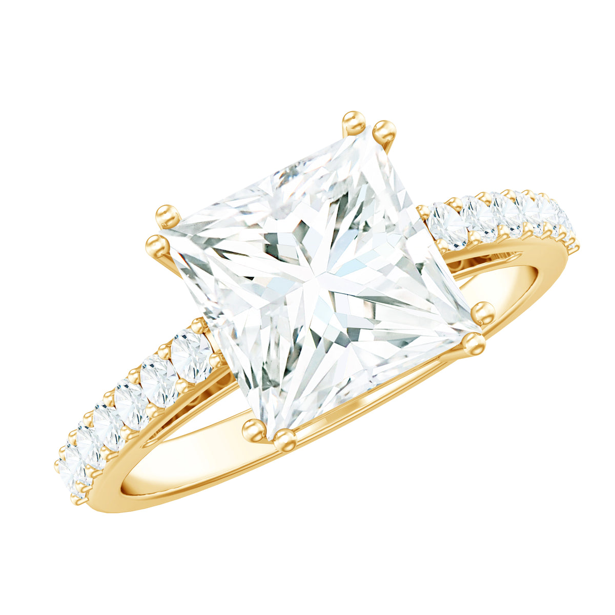 Rosec Jewels-IGI Verified Lab Grown Diamond 3 Carat Princess Cut Engagement Ring
