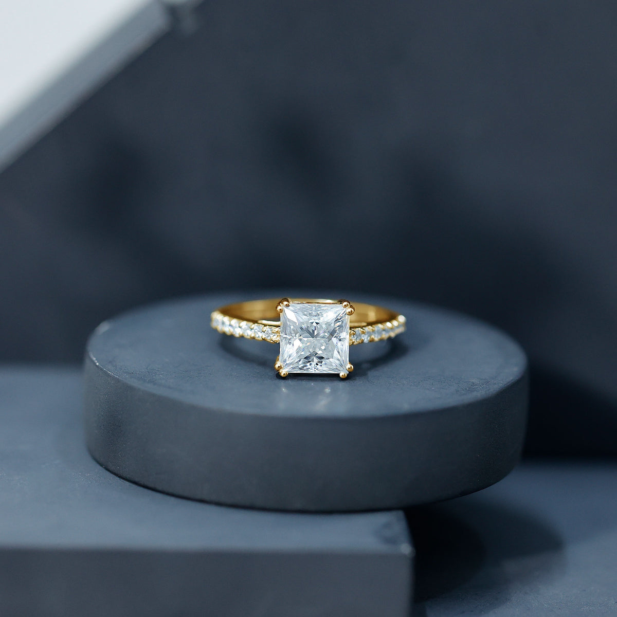 Rosec Jewels-IGI Verified Lab Grown Diamond 3 Carat Princess Cut Engagement Ring