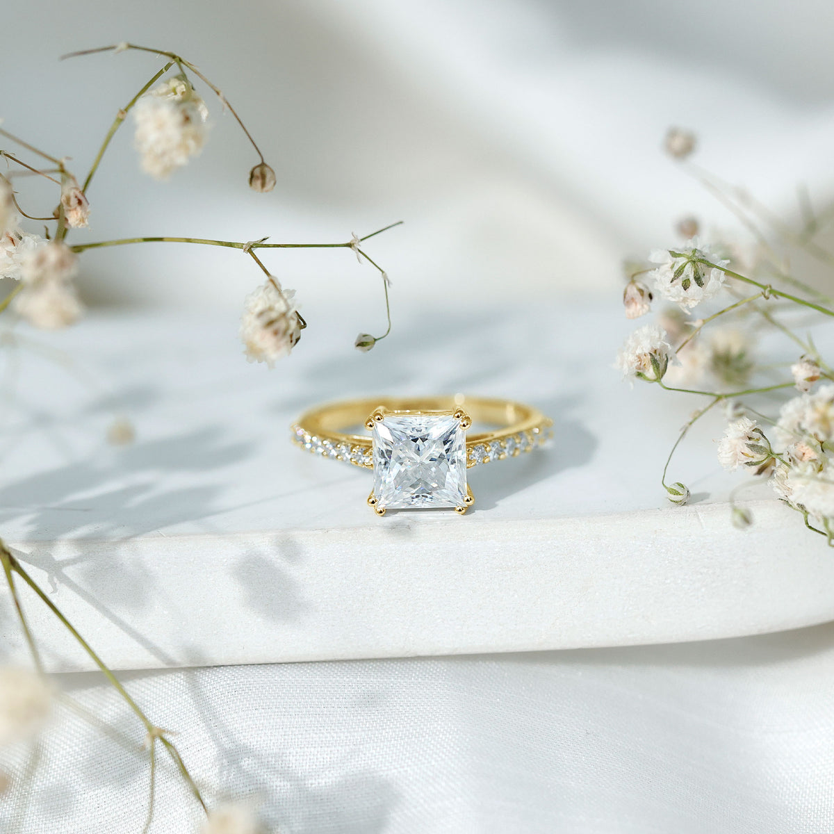 Rosec Jewels-2 Carat Lab Grown Diamond Princess Cut Engagement Ring IGI Certified