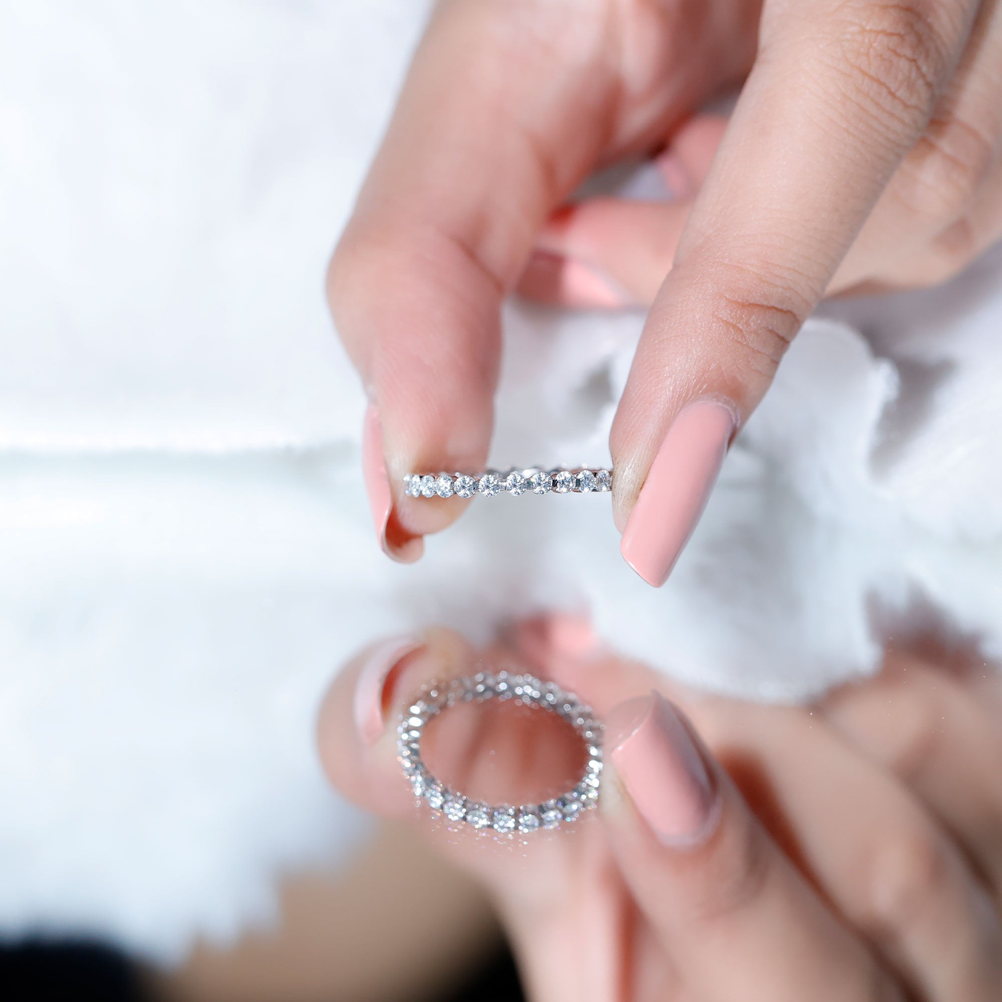 Natural Diamond Full Eternity Ring Natural - ( HI-SI ) - Rosec Jewels