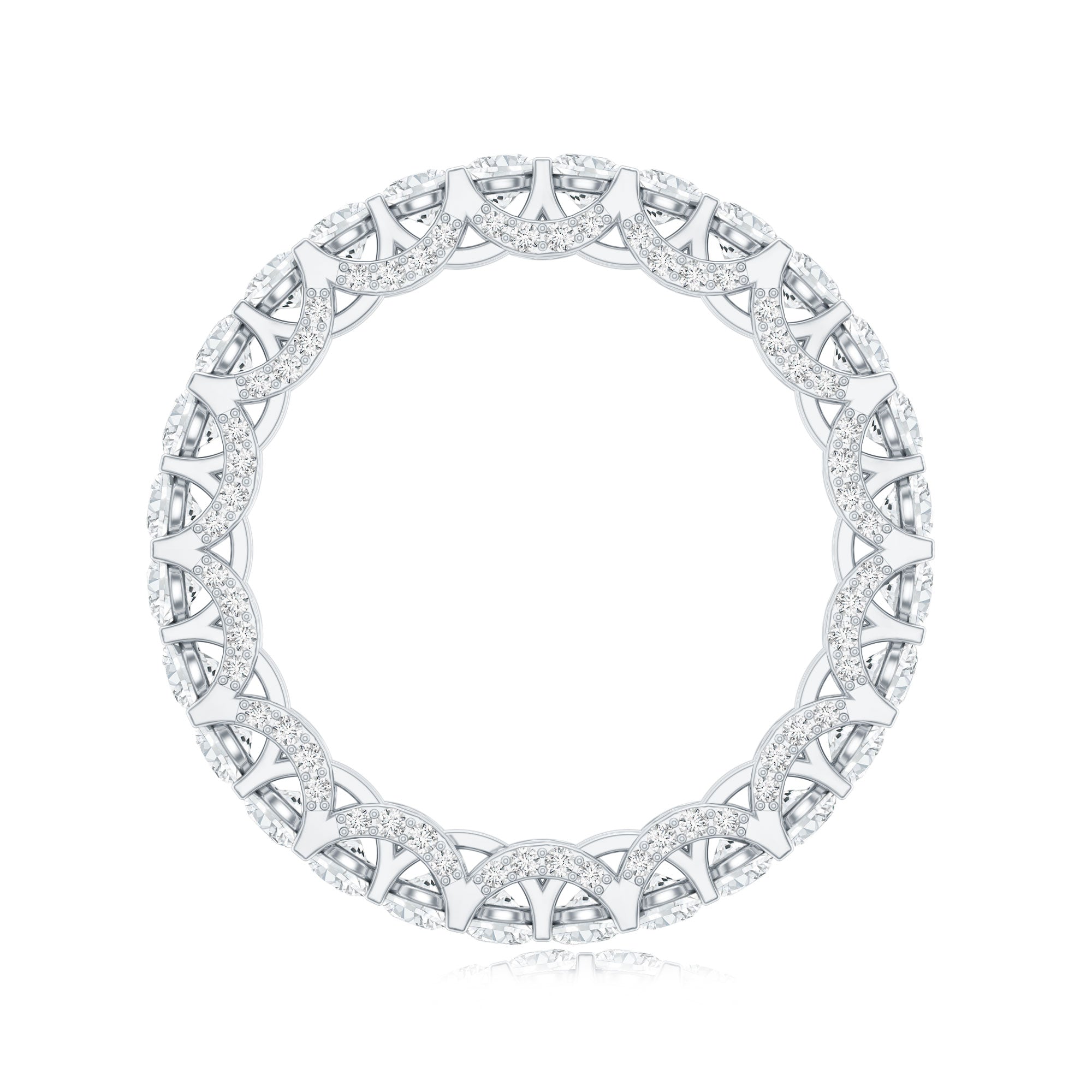 Certified Lab Created Diamond Eternity Wedding Band Lab - ( EF-VS ) - Rosec Jewels