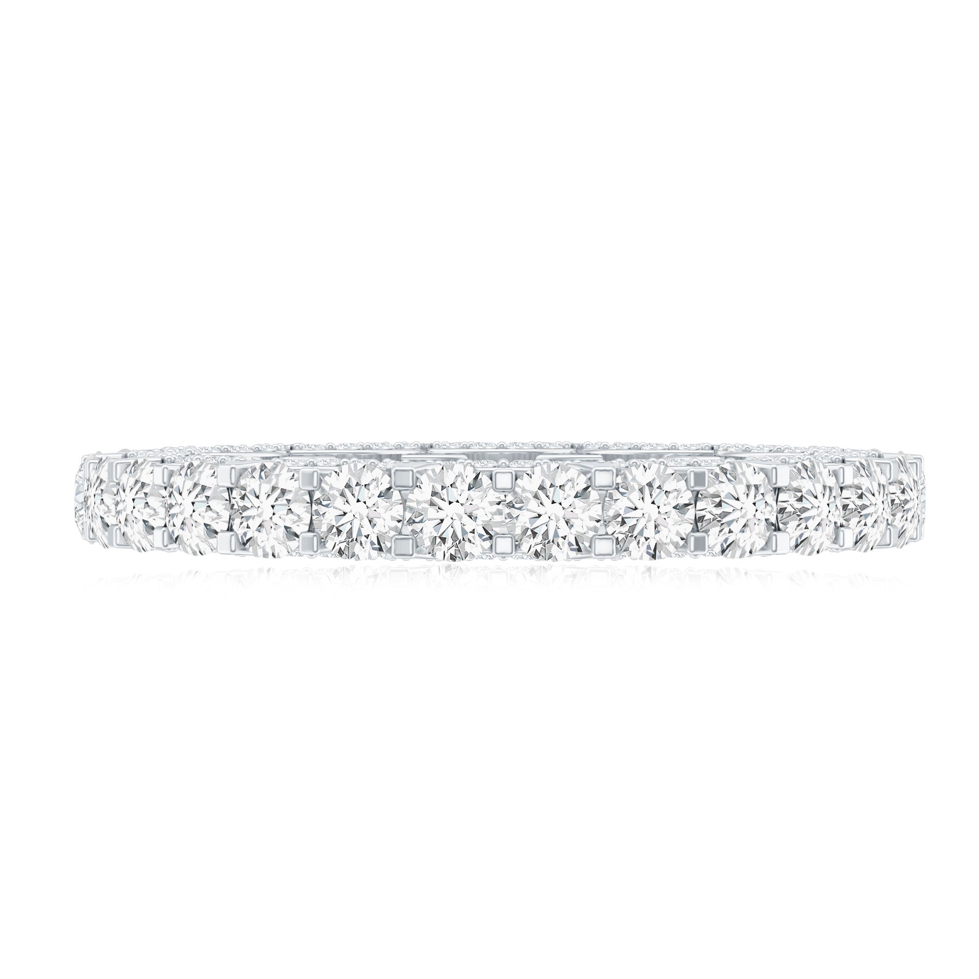Certified Lab Created Diamond Eternity Wedding Band Lab - ( EF-VS ) - Rosec Jewels