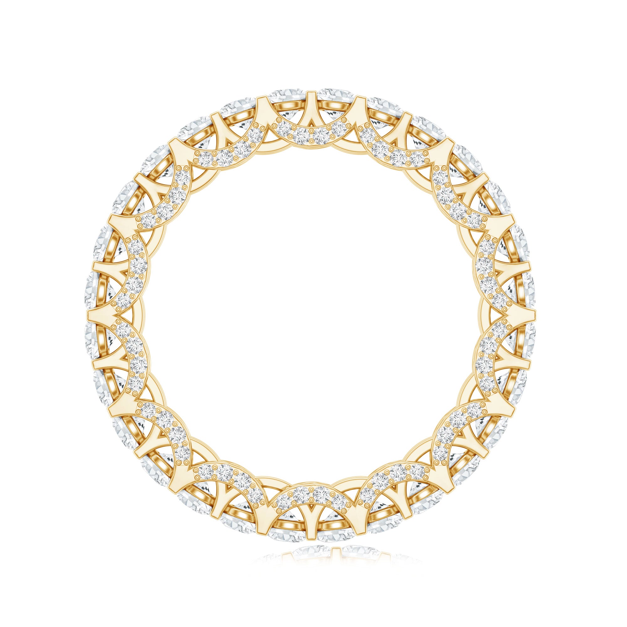 Certified Lab Created Diamond Eternity Wedding Band Lab - ( EF-VS ) - Rosec Jewels