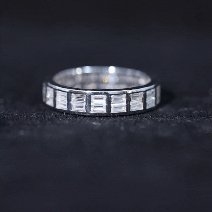 3 CT Cubic Zirconia Two Row Eternity Wedding Band Ring AAAA - Rosec Jewels