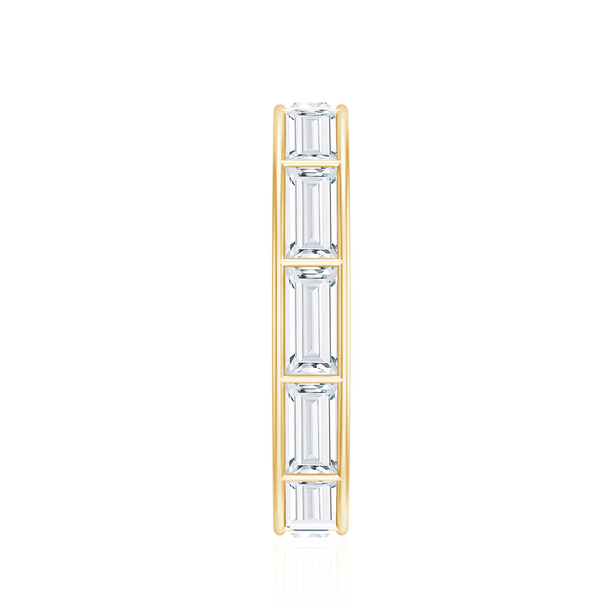 Baguette Cut Zircon East West Full Eternity Band Ring AAAA - Rosec Jewels