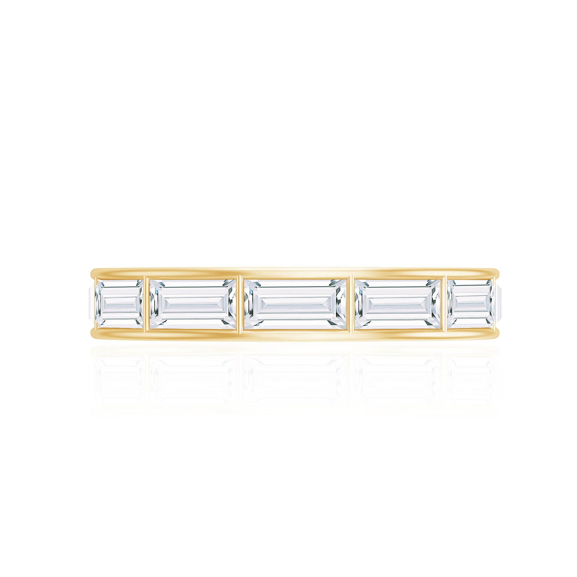 Baguette Cut Zircon East West Full Eternity Band Ring AAAA - Rosec Jewels