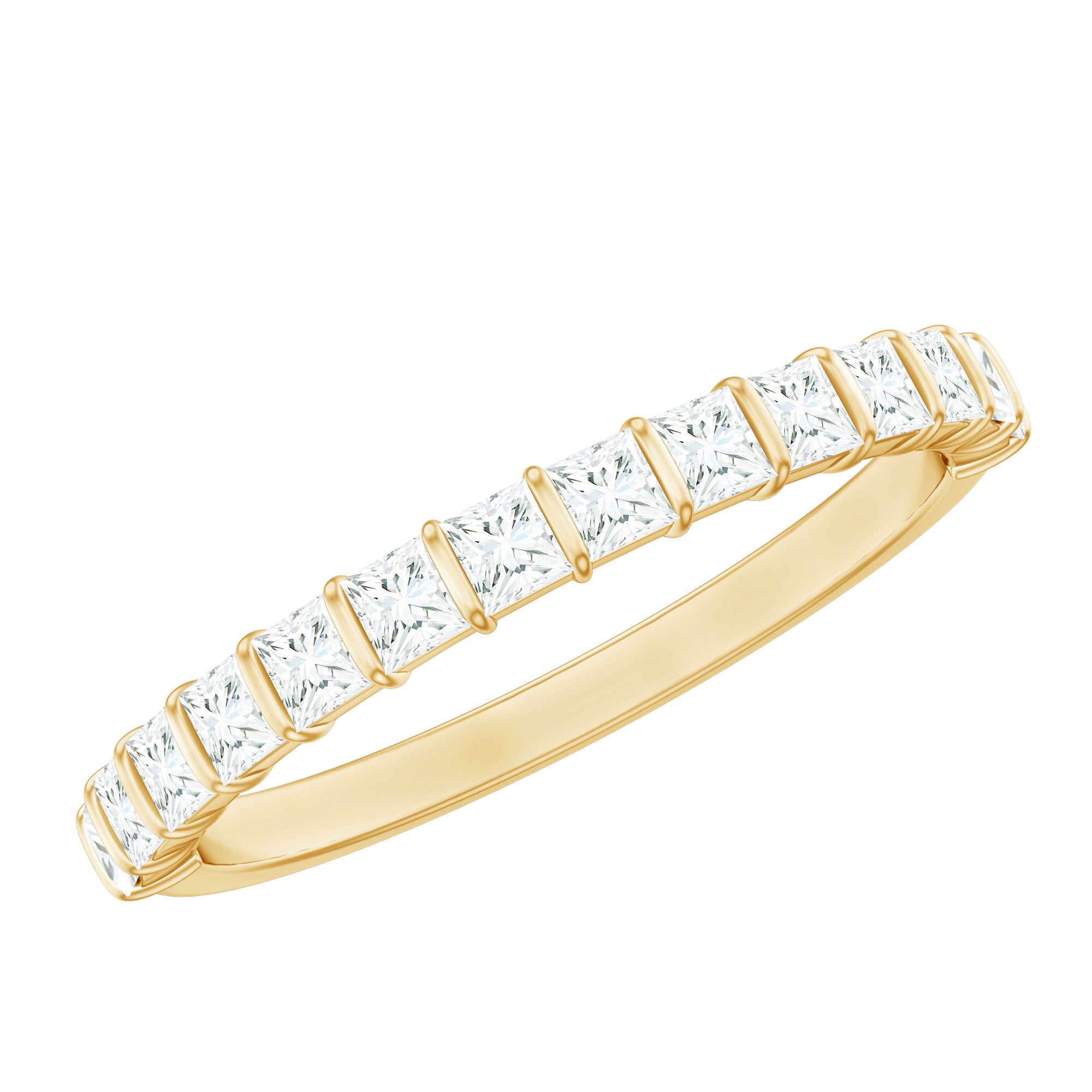 Princess Cut Diamond Anniversary Band Ring Natural - ( HI-SI ) - Rosec Jewels