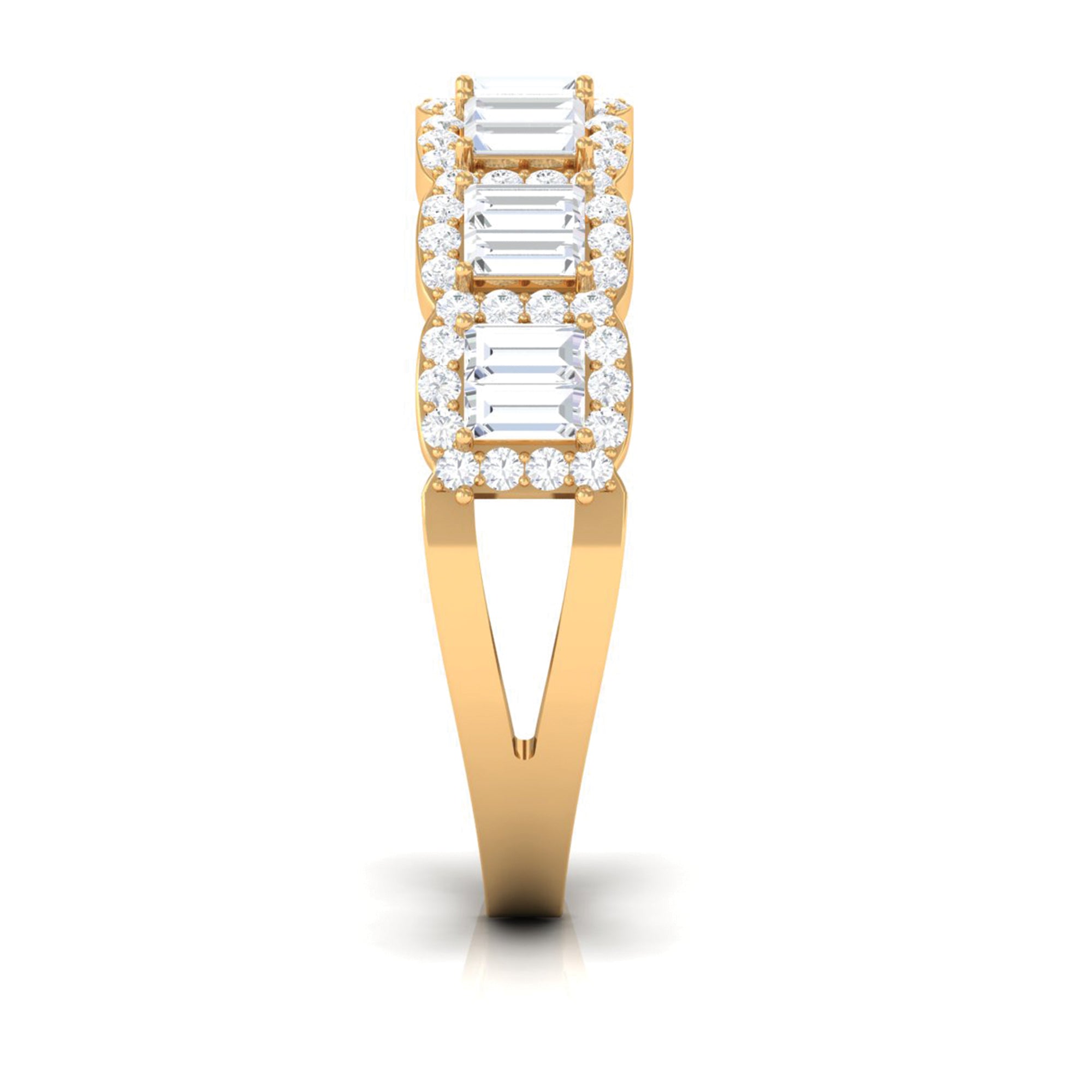 Designer Cubic Zirconia Semi Eternity Band Ring AAAA - Rosec Jewels
