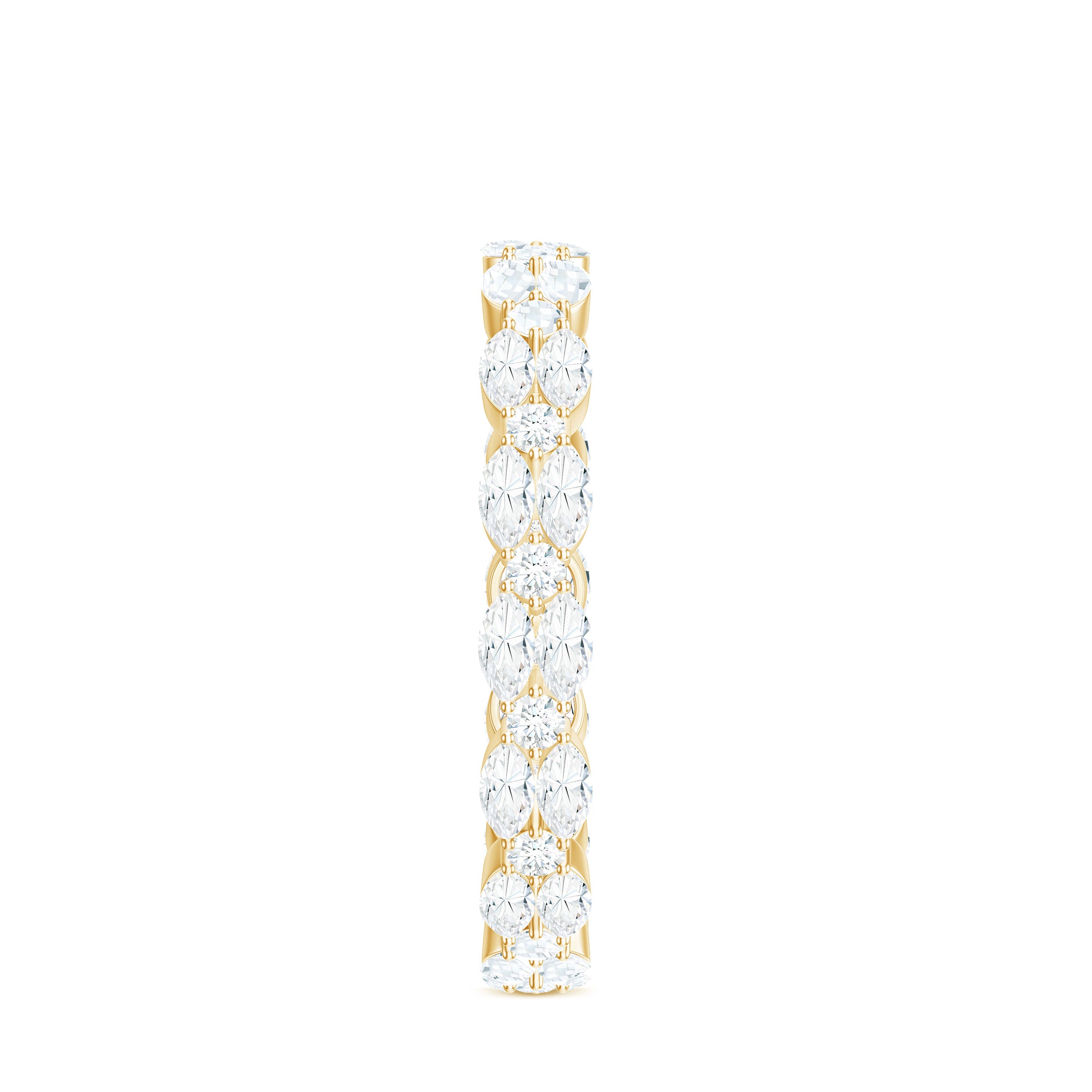1.25 CT Marquise and Round Cut Zircon Full Eternity Ring AAAA - Rosec Jewels