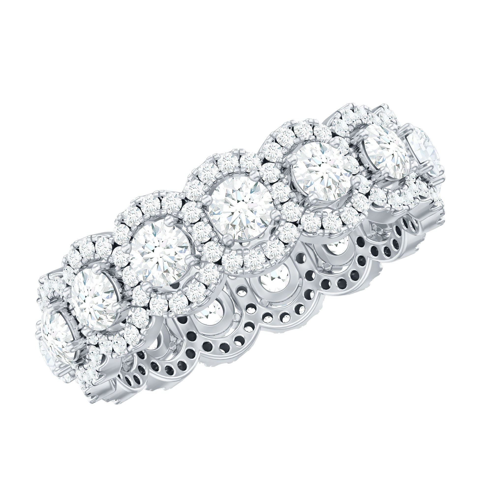 Moissanite Classic Halo Wedding Band for Women