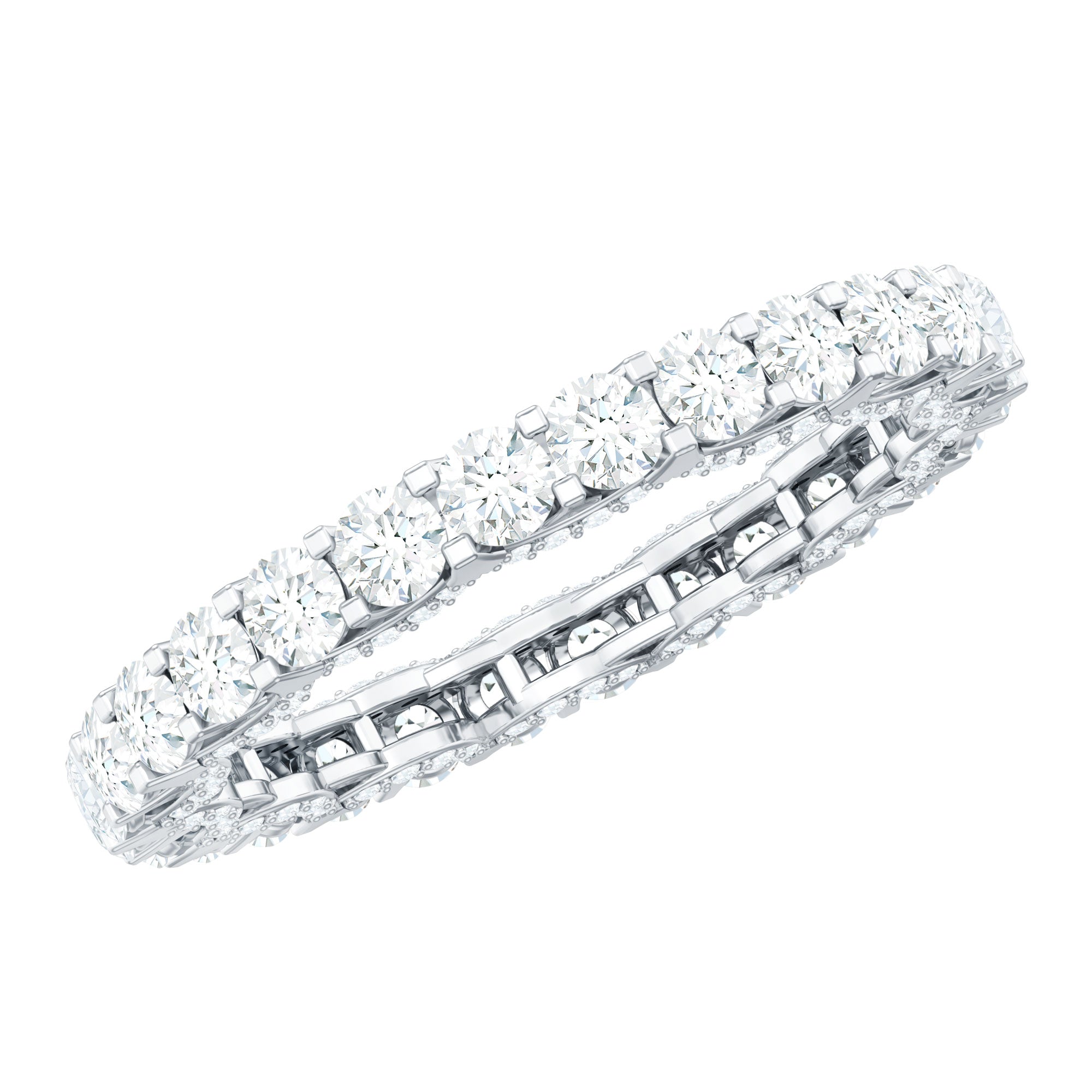 Trellis Set Moissanite Full Eternity Band Ring