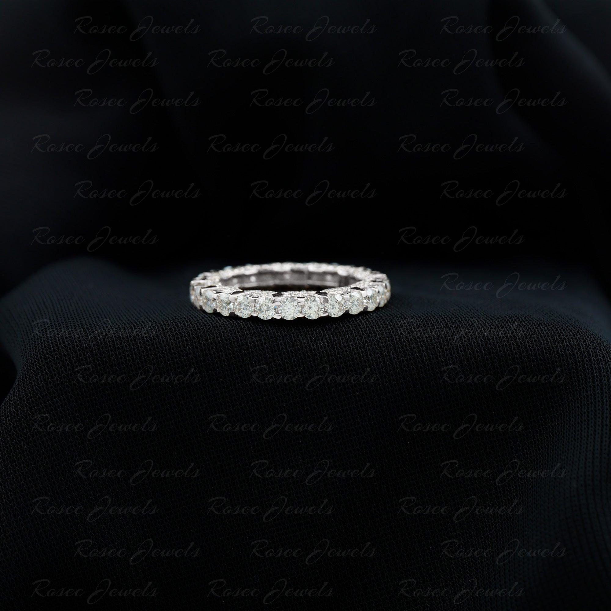 Trellis Set Moissanite Full Eternity Band Ring D-VS1 - Rosec Jewels