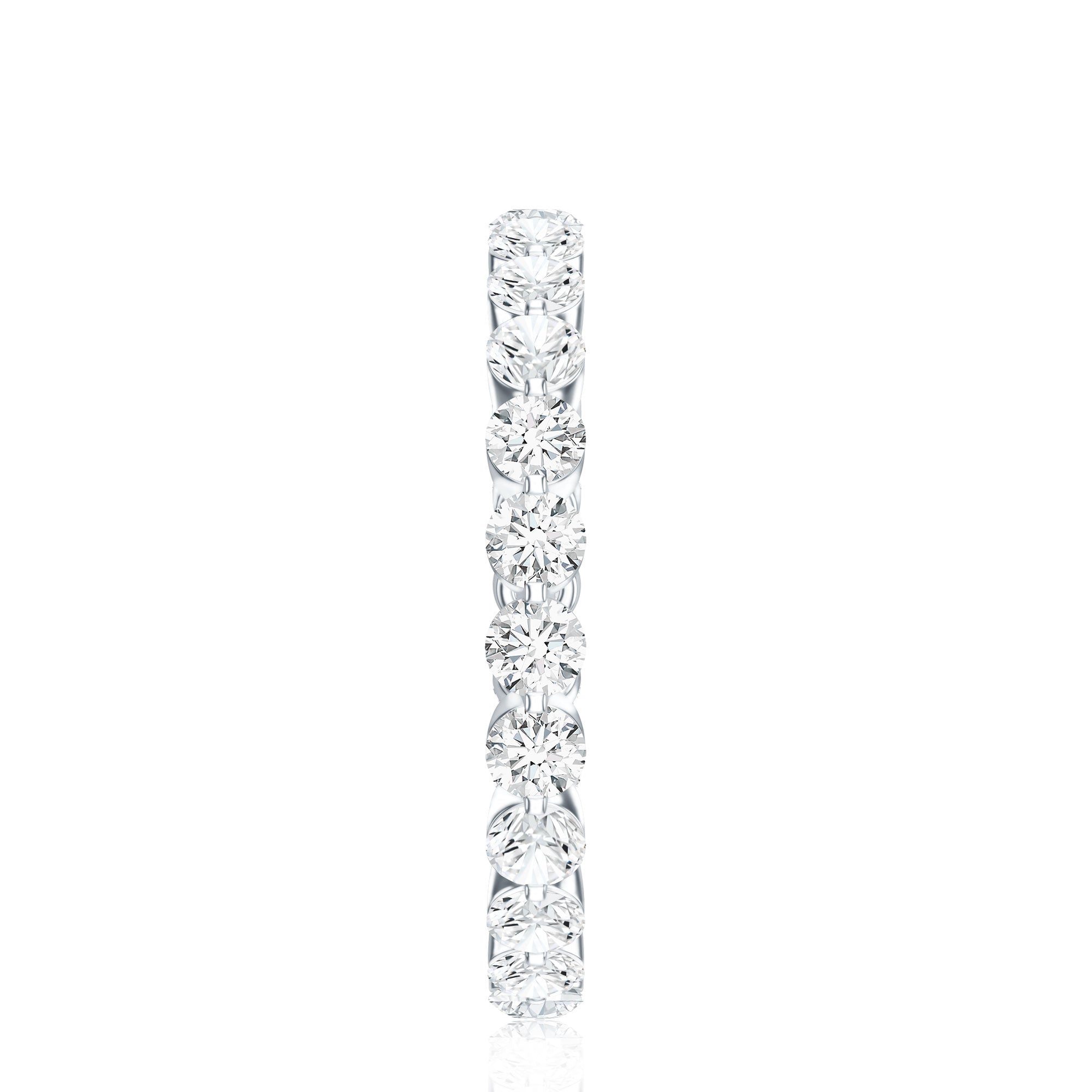 Certified Round Cut Moissanite Eternity Band Ring D-VS1 - Rosec Jewels