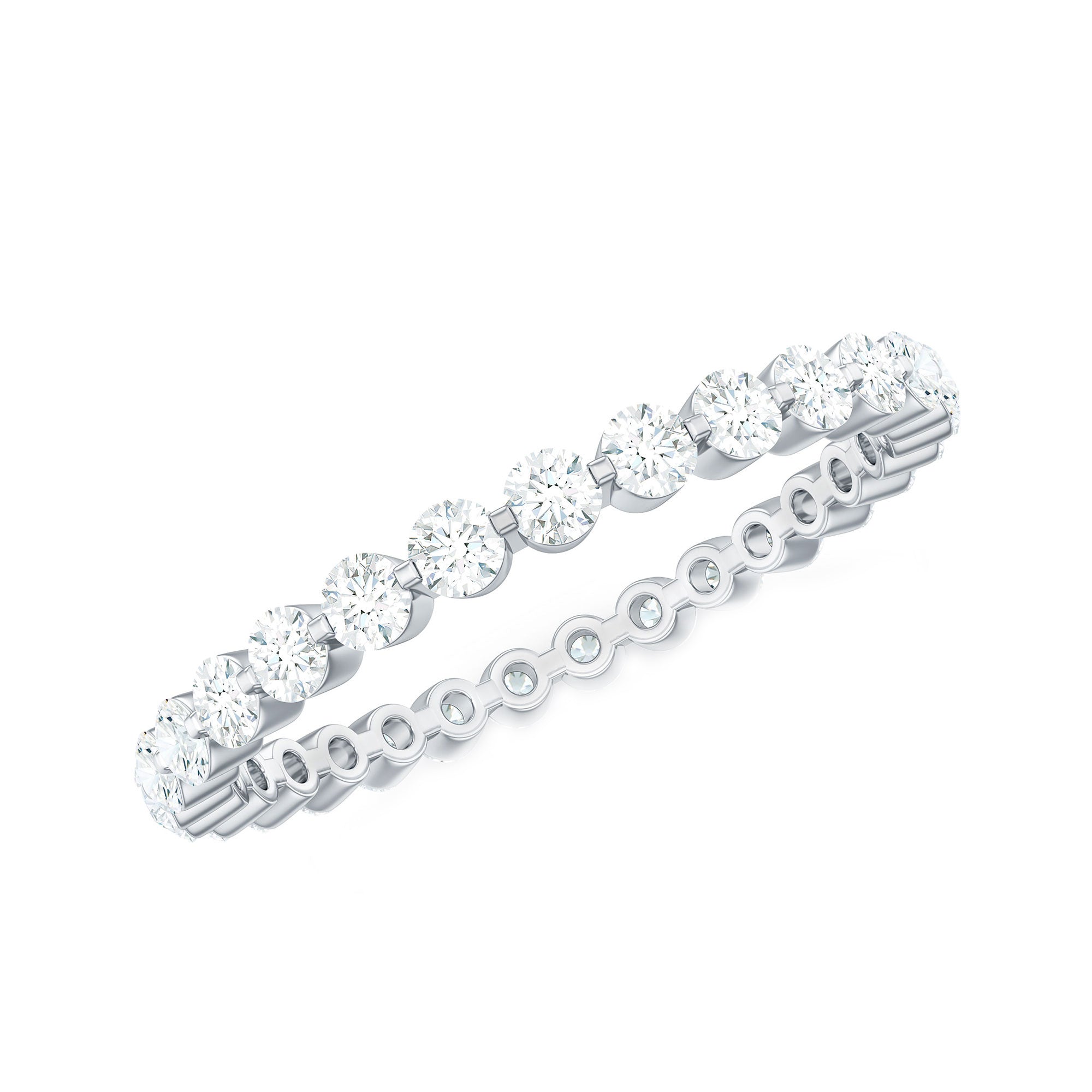Round Cut Moissanite Full Eternity Band Ring