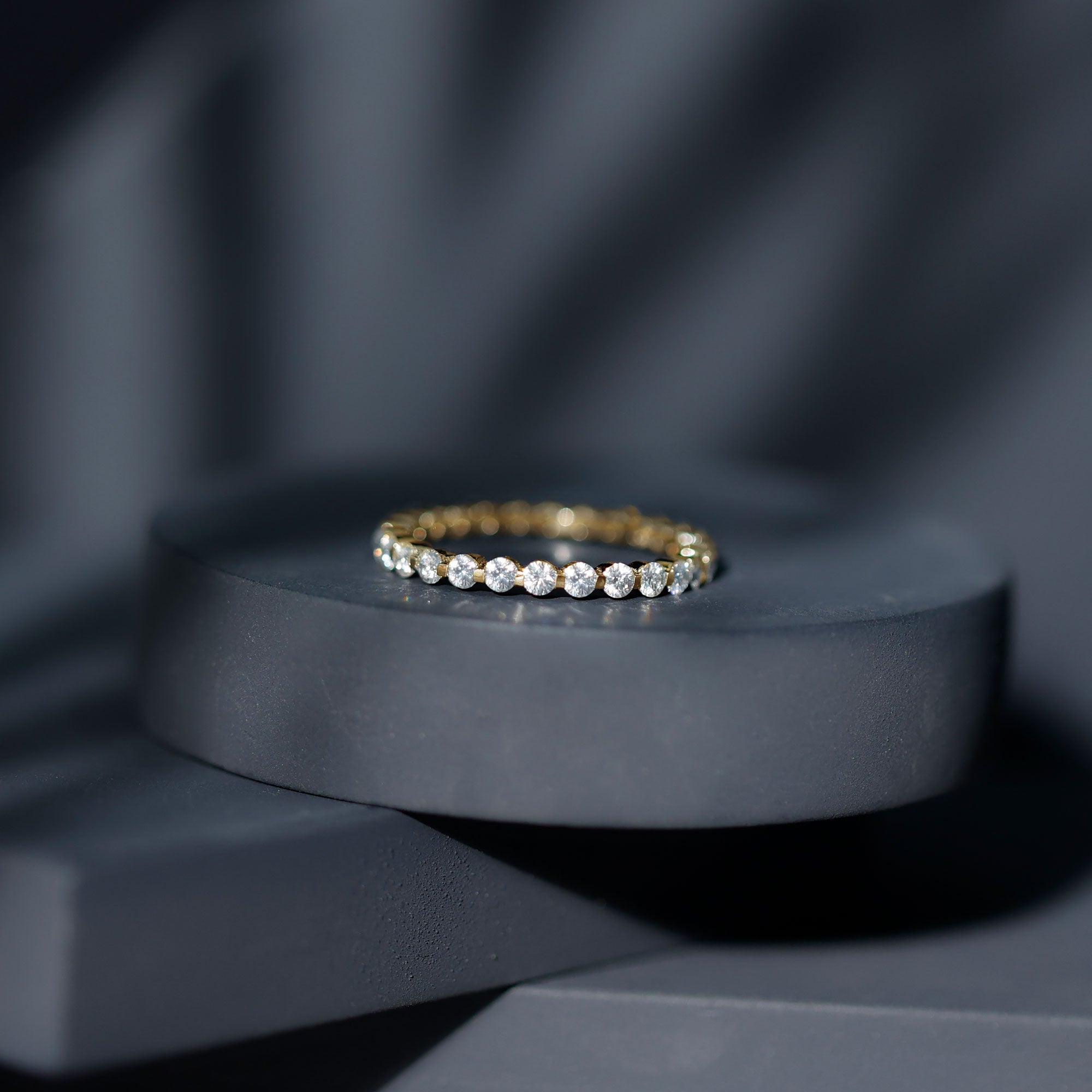 Round Cut Moissanite Full Eternity Band Ring D-VS1 - Rosec Jewels