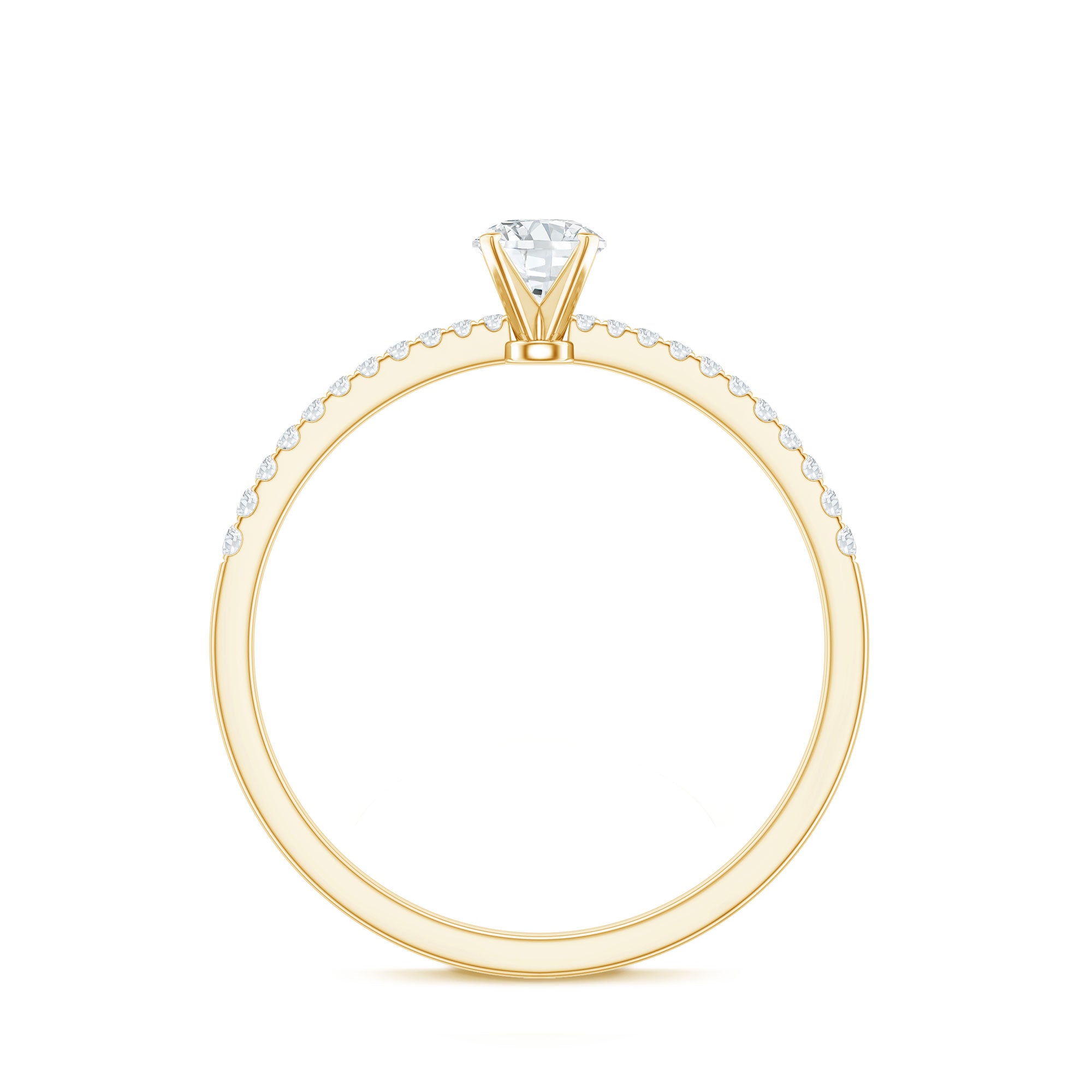 Certified 5 MM Round Moissanite Solitaire Promise Ring D-VS1 - Rosec Jewels