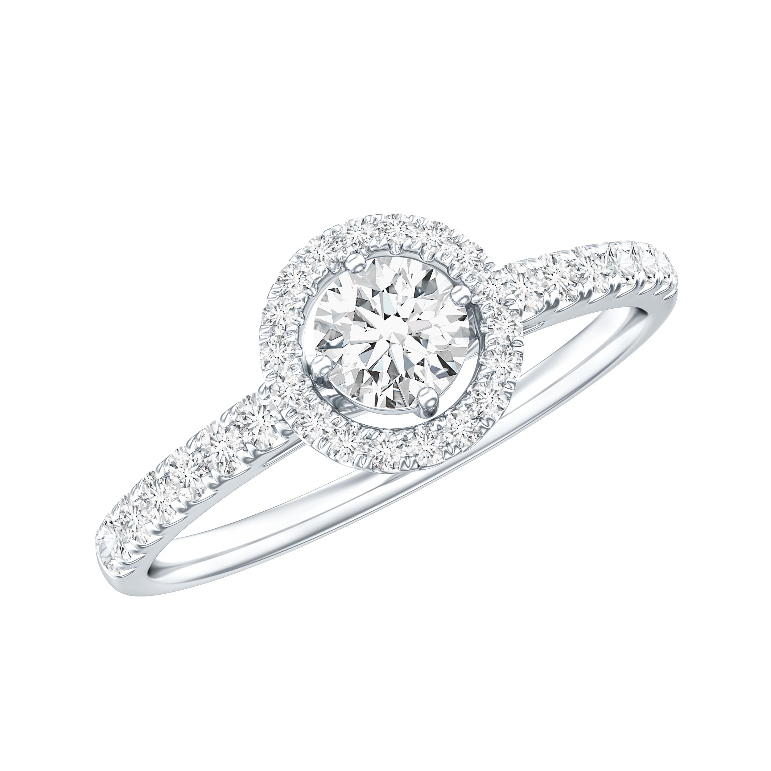 Brilliant Cut Moissanite Promise Ring With Certificate D-VS1 - Rosec Jewels