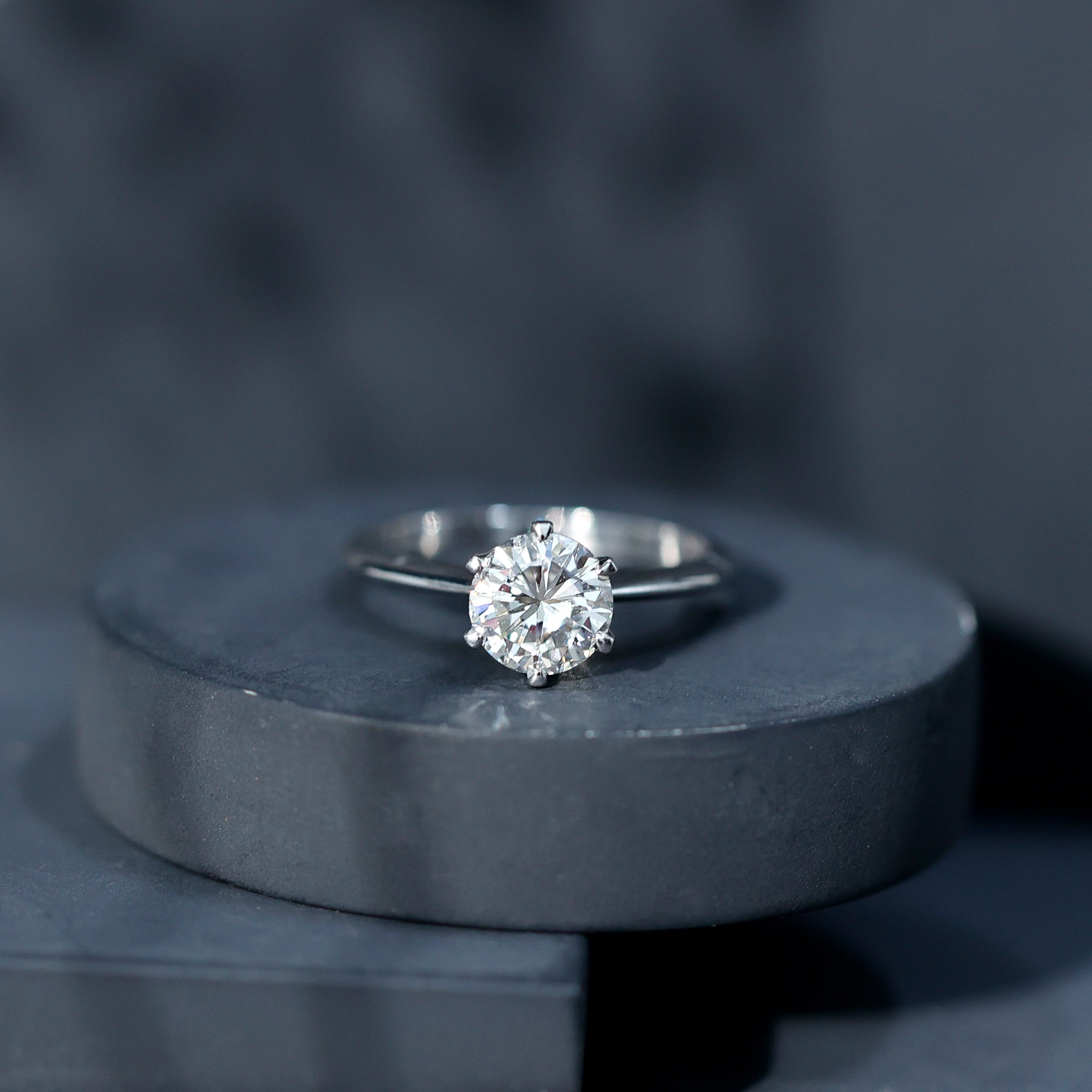 Brilliant Cut Solitaire Moissanite 2 CT Engagement Ring with Certificate D-VS1 - Rosec Jewels