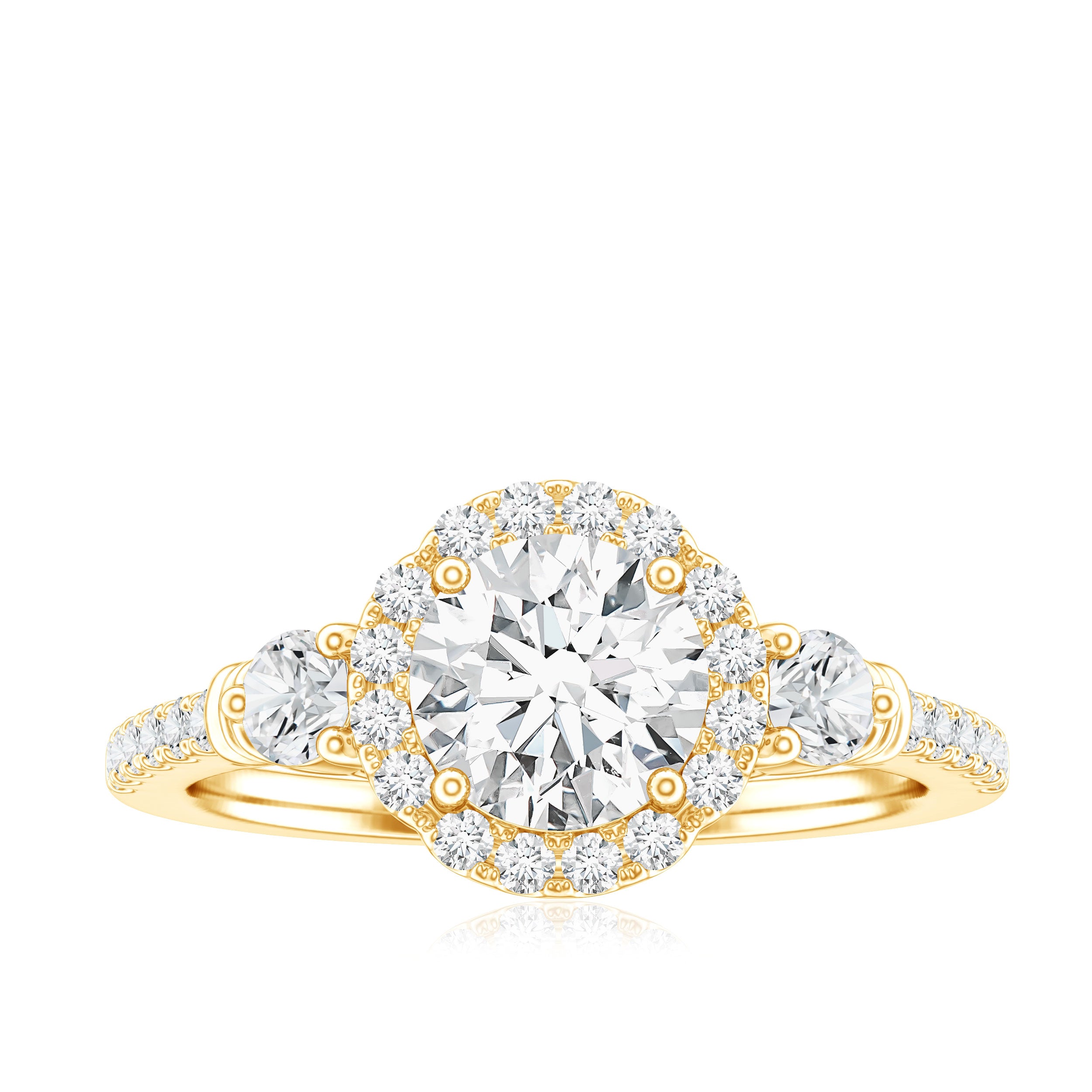 Moissanite Halo Engagement Ring for Her with Certificate D-VS1 - Rosec Jewels