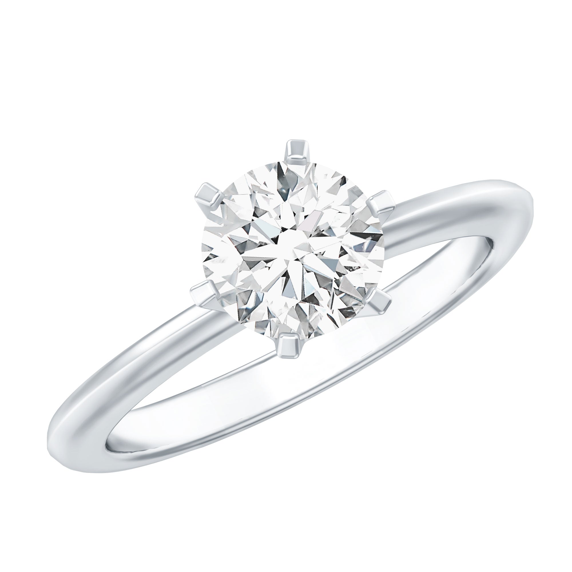 Certified 1 CT Moissanite Round Solitaire Engagement Ring D-VS1 - Rosec Jewels