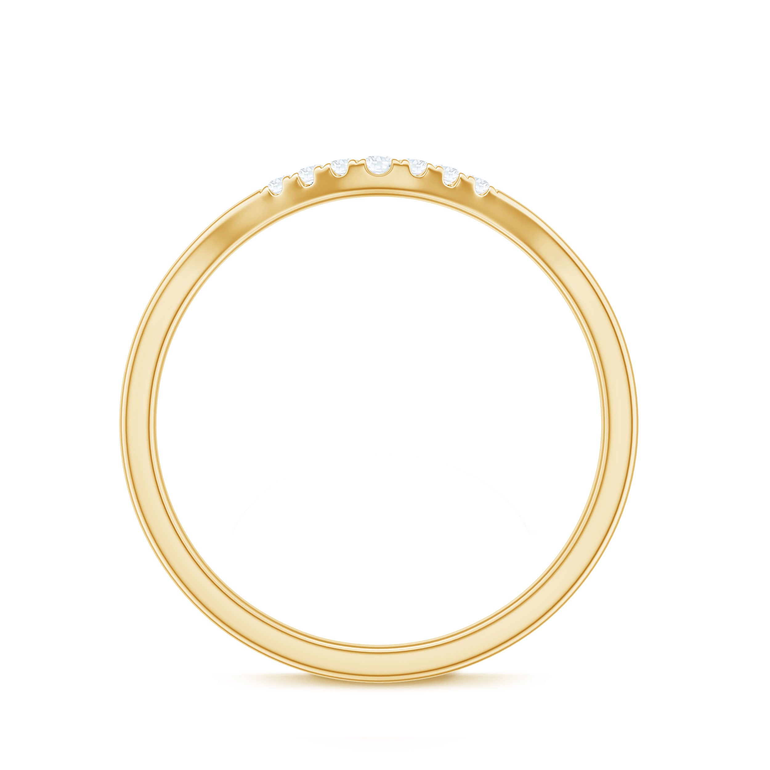 Natural Diamond Curved Enhancer Ring for Women Natural - ( HI-SI ) - Rosec Jewels