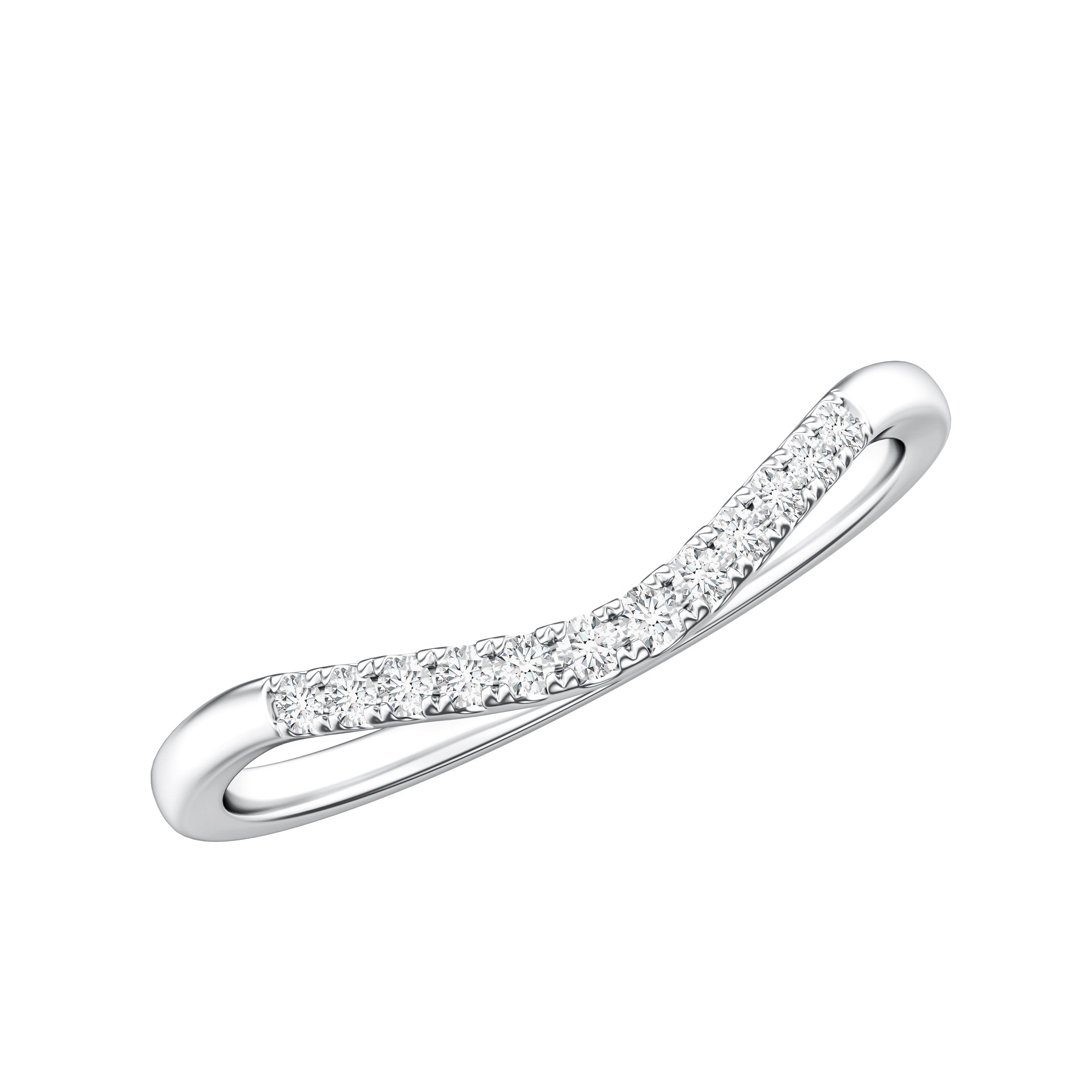 Diamond Curved Enhancer Ring Natural - ( HI-SI ) - Rosec Jewels