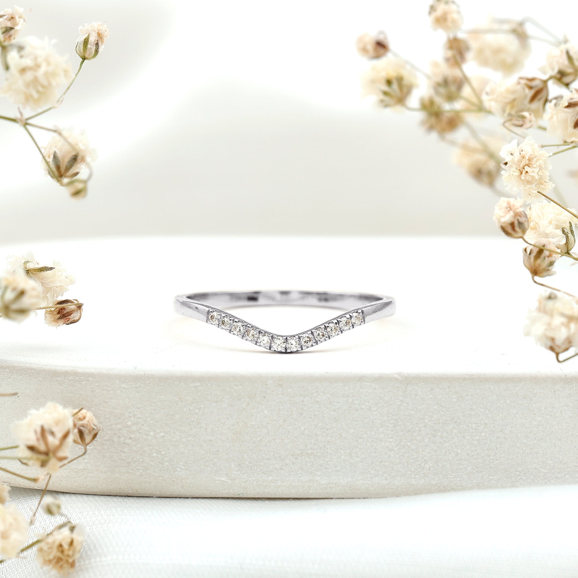 Diamond Curved Enhancer Ring Natural - ( HI-SI ) - Rosec Jewels