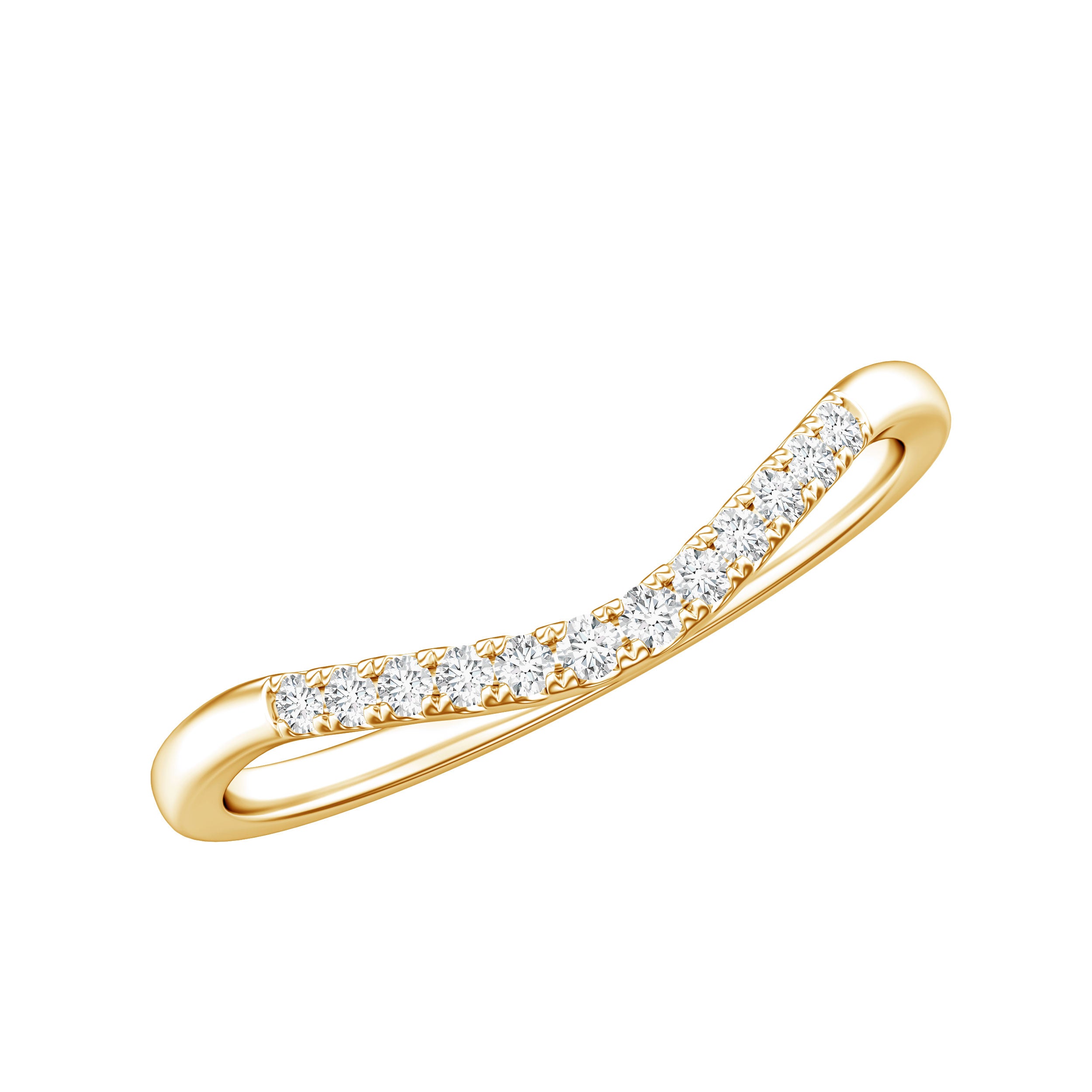 Diamond Curved Enhancer Ring Natural - ( HI-SI ) - Rosec Jewels