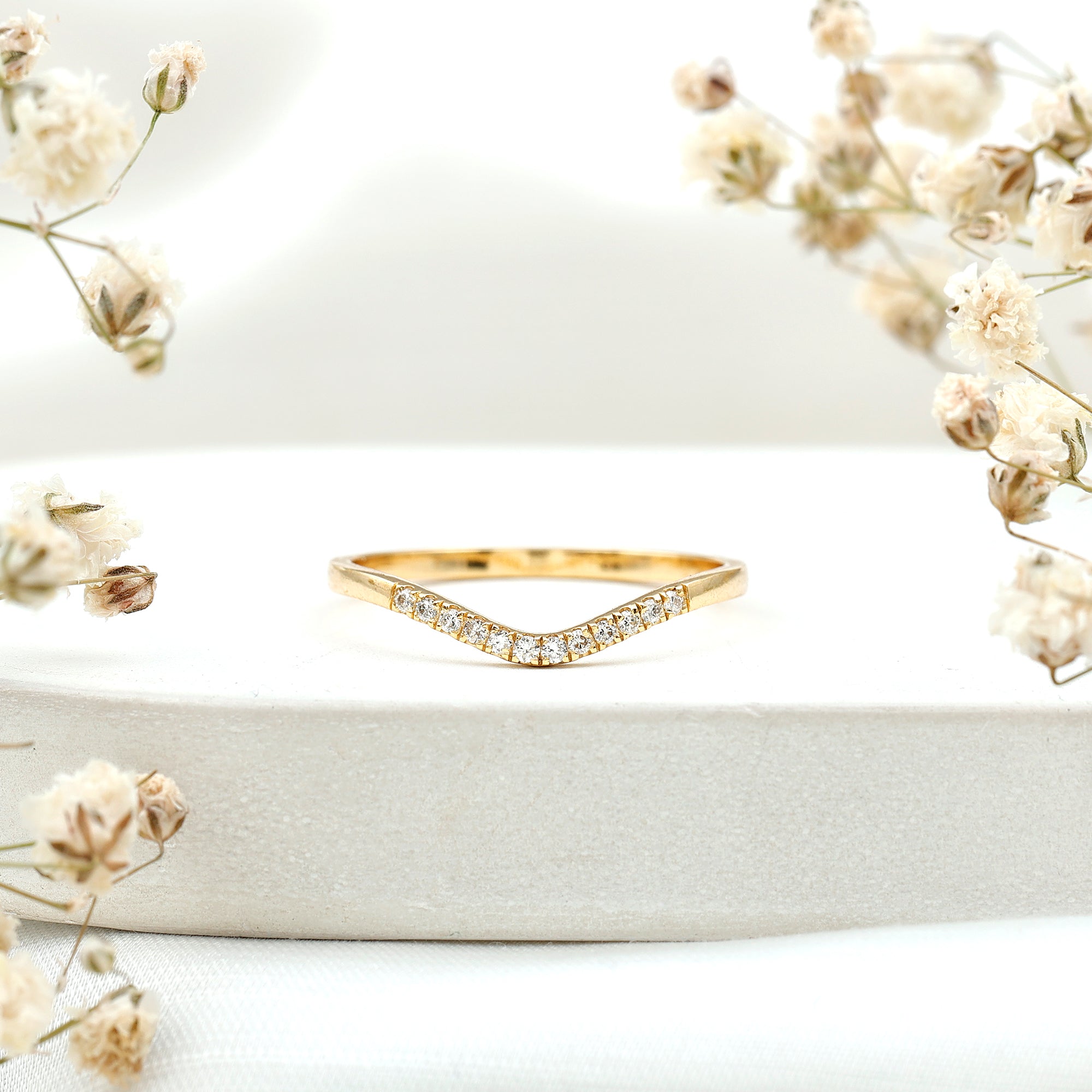 Diamond Curved Enhancer Ring Natural - ( HI-SI ) - Rosec Jewels