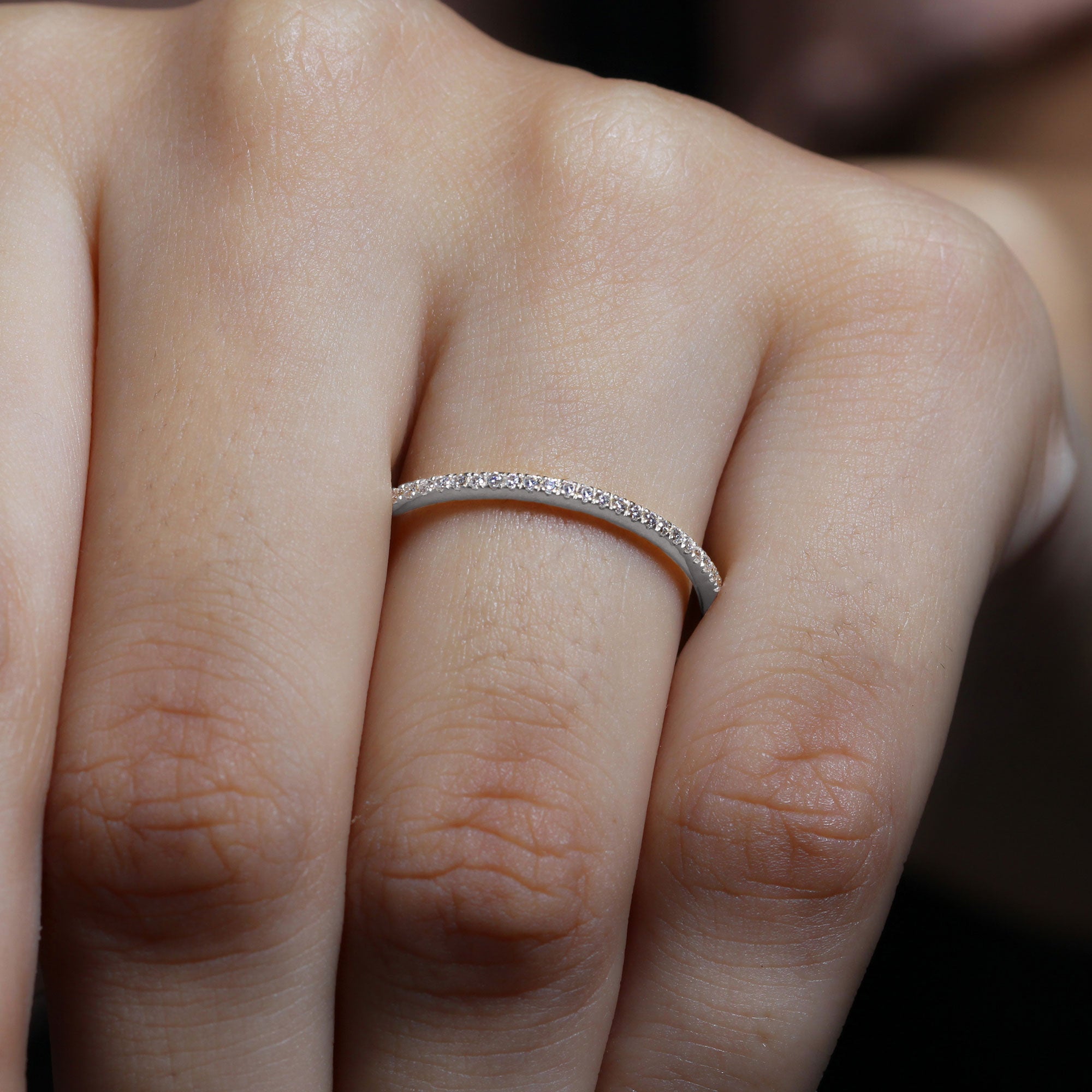 Rosec Jewels-0.25 CT Stackable Diamond Eternity Ring in Fish Tail Setting